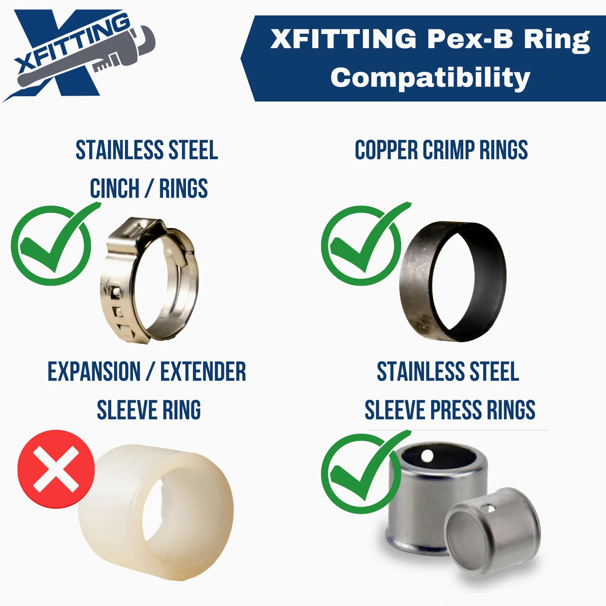 XFITTING Válvula de bola Pex de 10 piezas de 1/2 pulgada con mango rojo, 24-2-1 = 10X (10)
