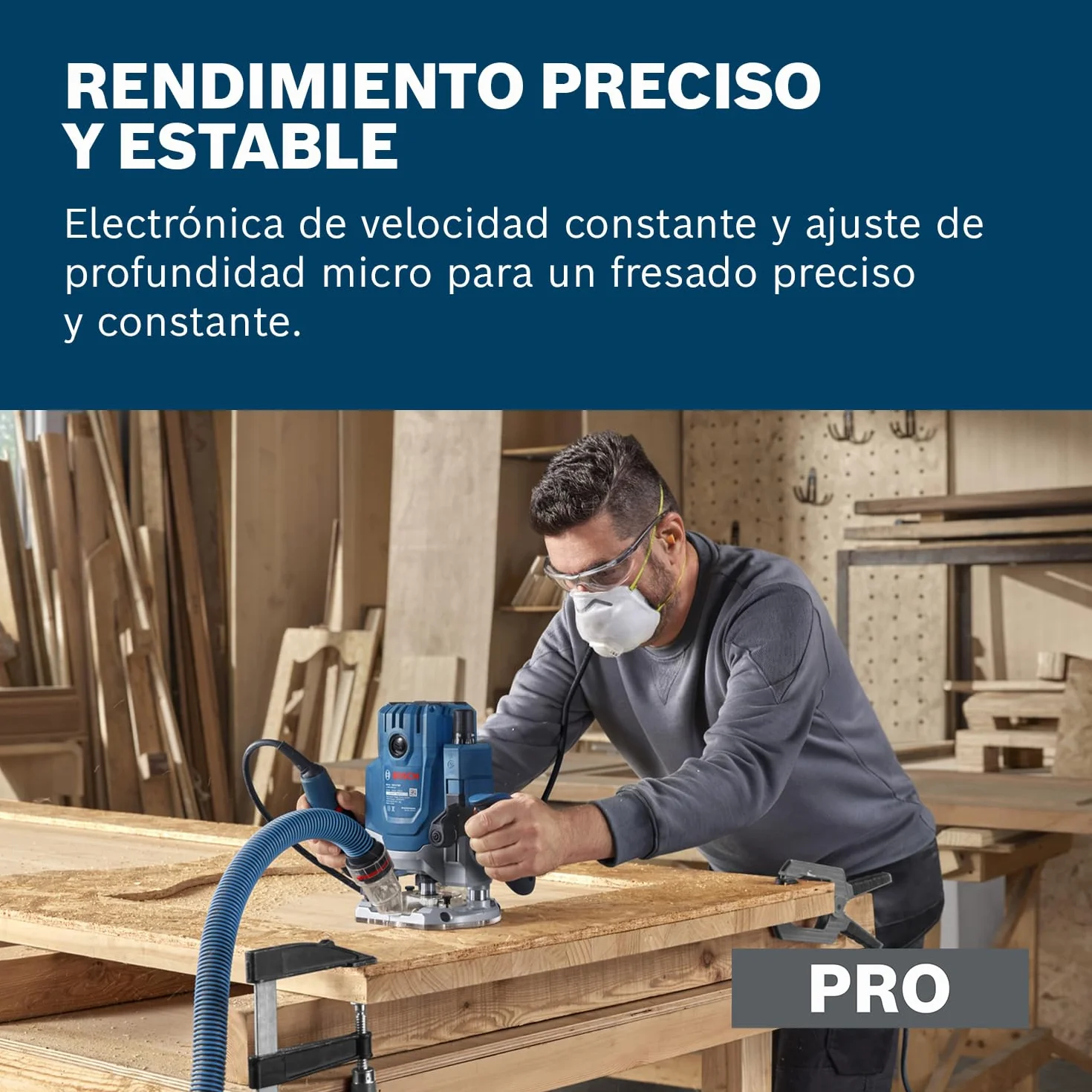 Bosch Professional Fresadora con cable GOF 20-12 (potencia absorbida de 2000 W, incl. aspiración de polvo, guía de rodillos y paralela, pasador de centrado, llave de vaso, set de pinzas)