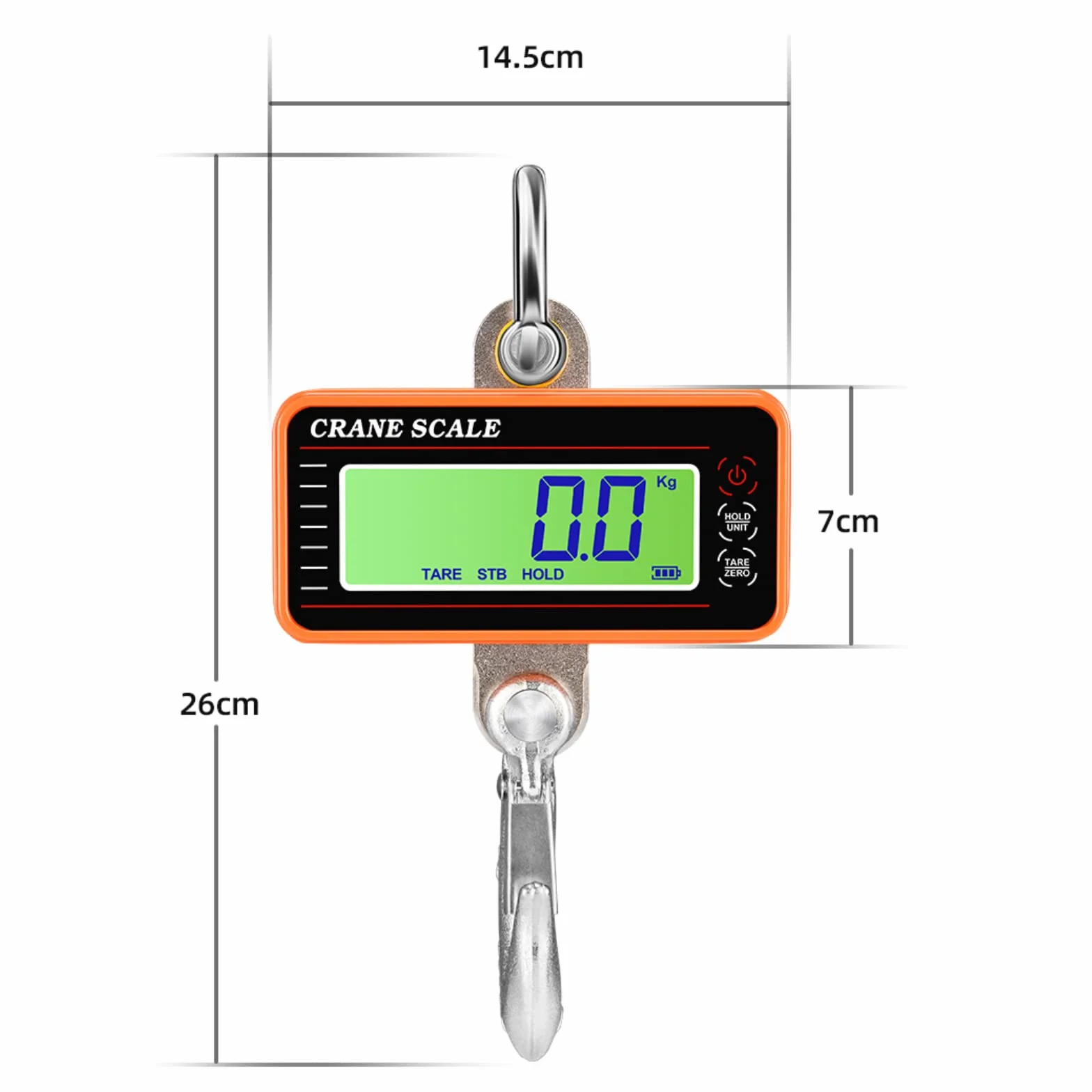 Báscula Colgante Portátil, 1500 Kg 3000 Lb Báscula de Grúa Digital Industrial de Servicio Pesado, Báscula de Pesaje Electrónica con Mini Báscula de Grúa de Mano Precisa con Pantalla LED para Caza en