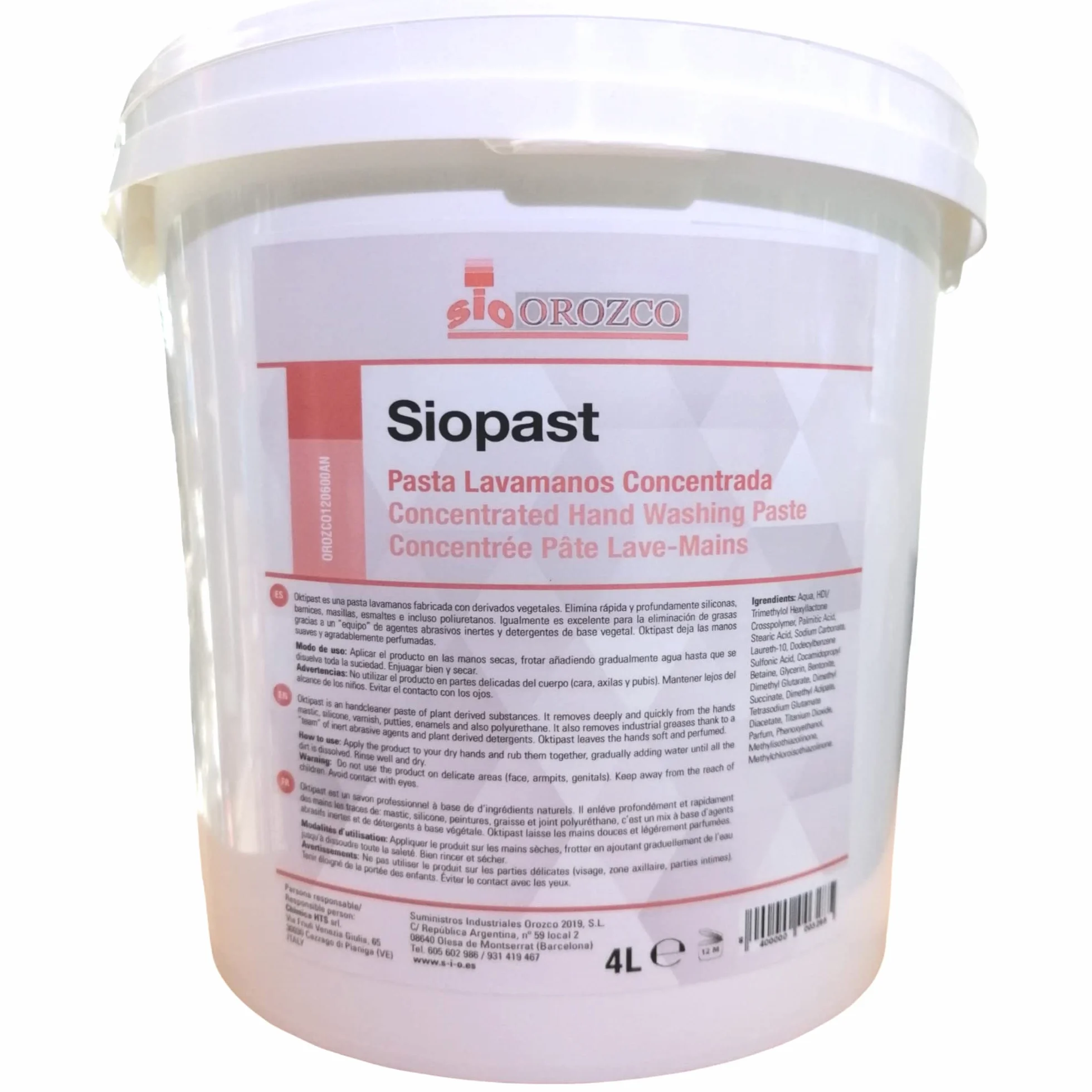 Dispensador Profesional de Pared SIO Dosificador Pasta Lavamanos 4 kg Blanco DR2