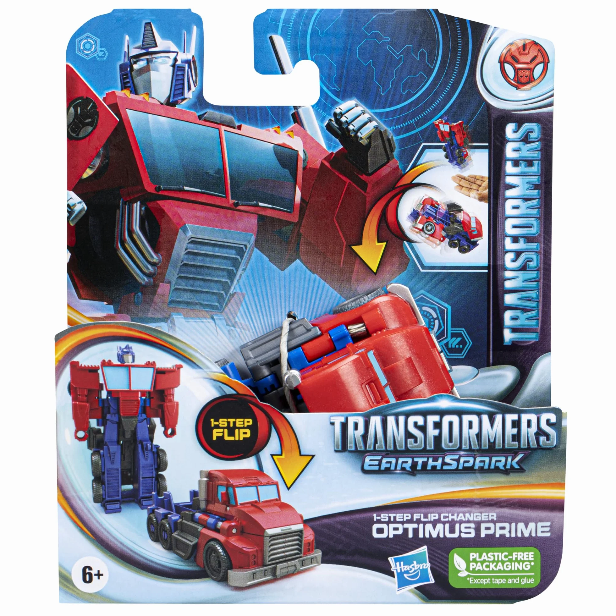 Transformers EarthSpark Figura Optimus Prime 10 cm Cambiador 1 Paso Giro Robot