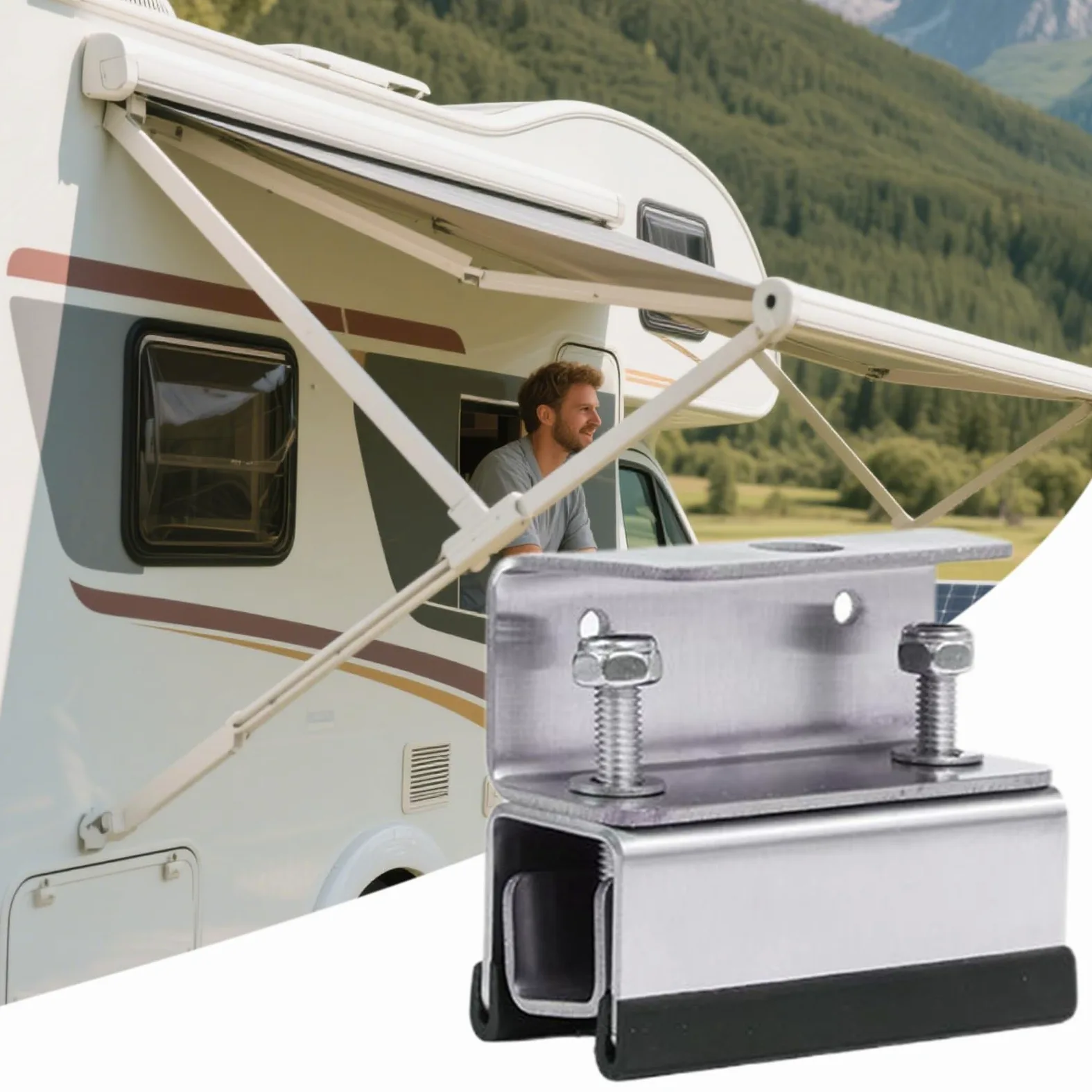 Soporte Para Paneles Solares Kit de 4 Soportes de Montaje para Paneles | Estructura De Acero Inoxidable Para Techos De Caravanas, Embarcaciones, Remolques Y Camping
