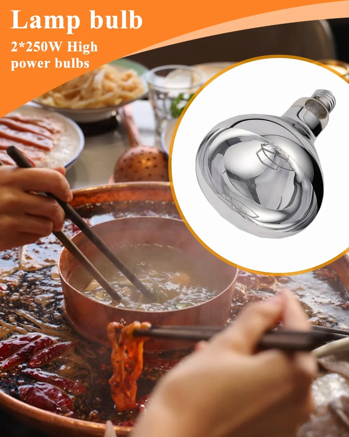 YJINGRUI Juego de 2 lámparas de calor para alimentos, con alcance telescópico, 60-180 cm, para buffet, cocina, restaurante (bronce)