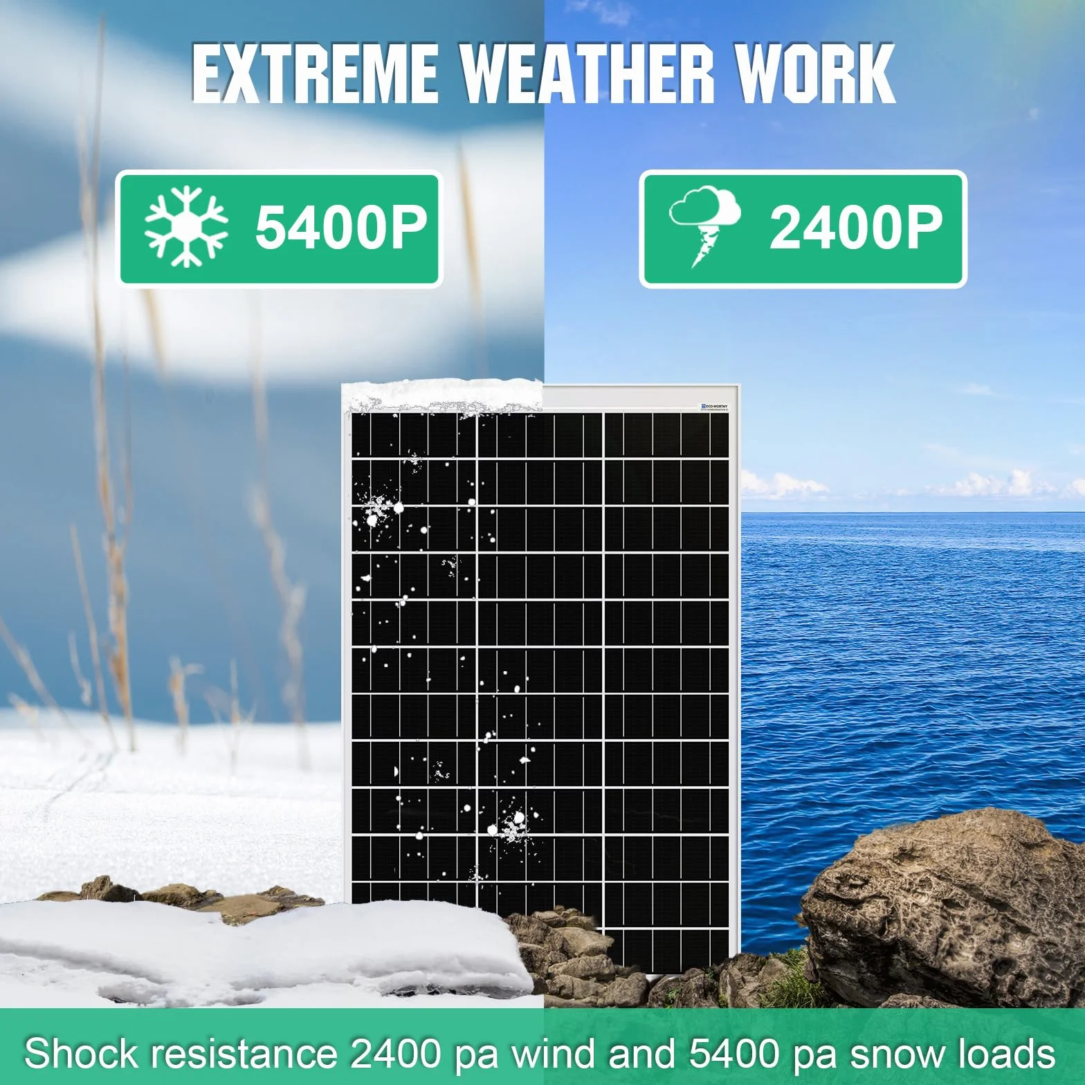 ECO-WORTHY kit panel solar monocristalino 240W módulo solar de 12V + regulador de carga solar de 30A + cable solar de 5m + Z para autocaravana, caravana, hogar y sistema aislado de la red eléctrica