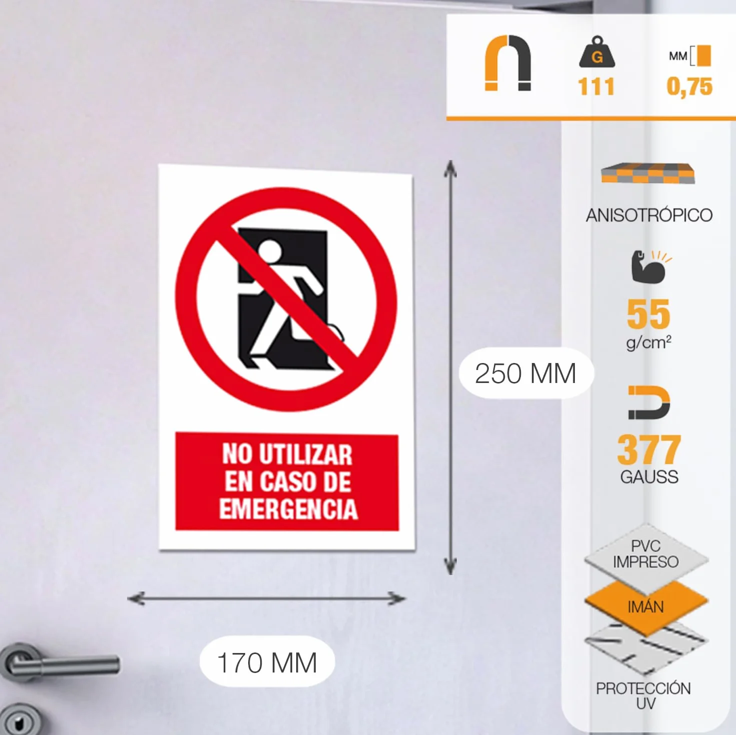 Señal magnética de prohibición "Prohibido perros"