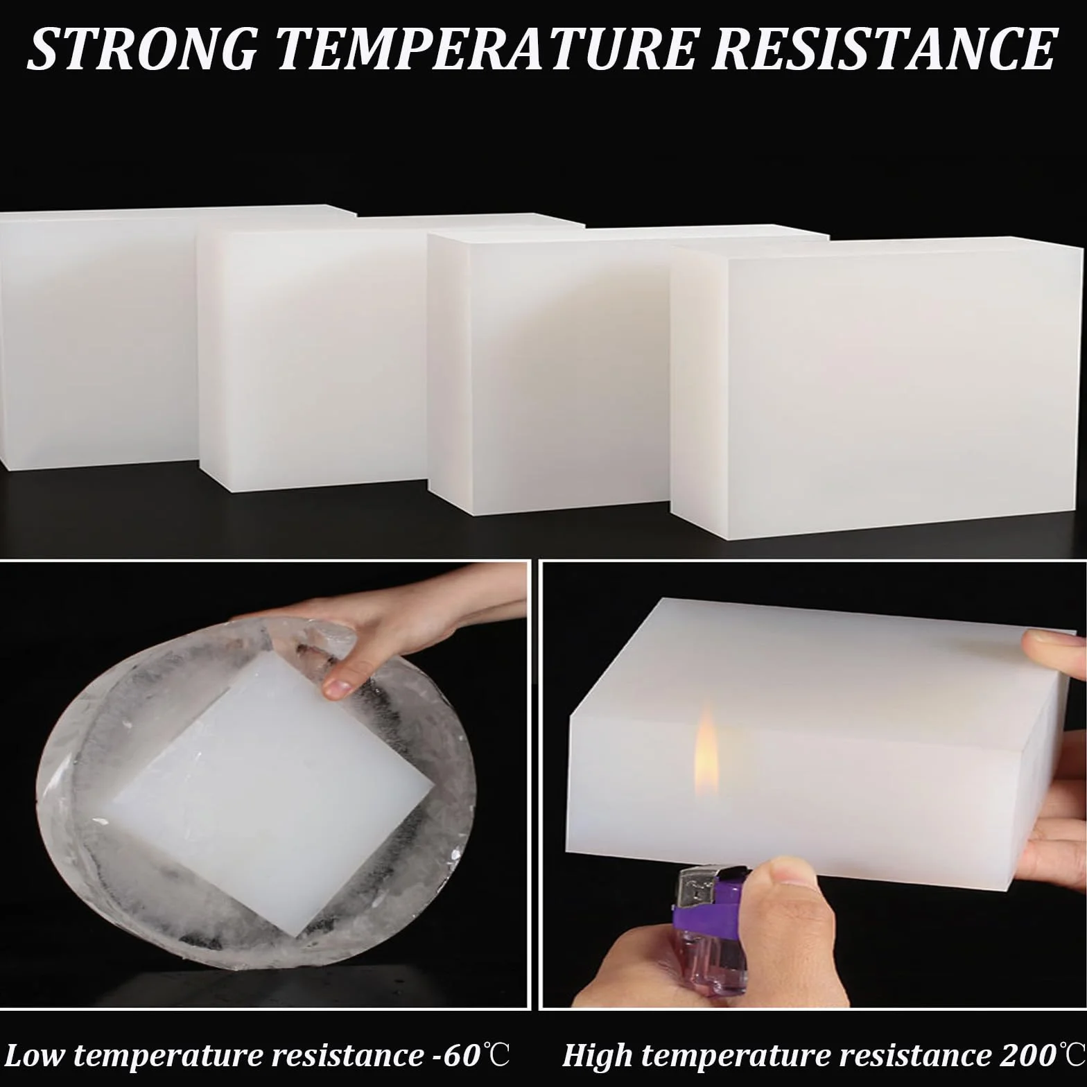 Almohadillas de silicona blancas (paquete de 5), 50 mm x 100 mm de grosor, de 12 mm a 50 mm de grosor. Almohadillas de goma antideslizantes y amortiguadoras for muebles, maquinaria y electrónica. 35 m