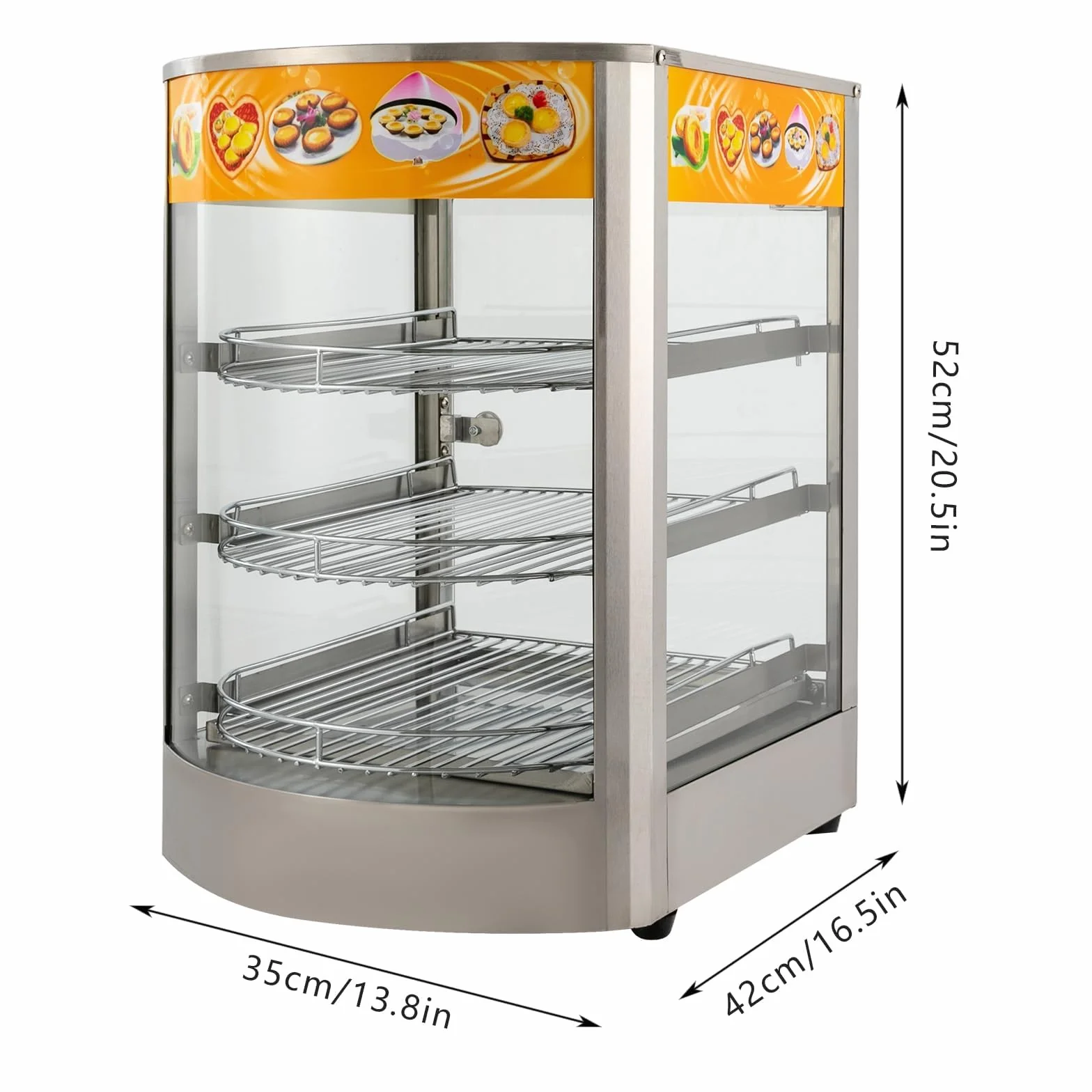 Armario de calor cocina comercial 800 W 3 niveles 30-85 ℃