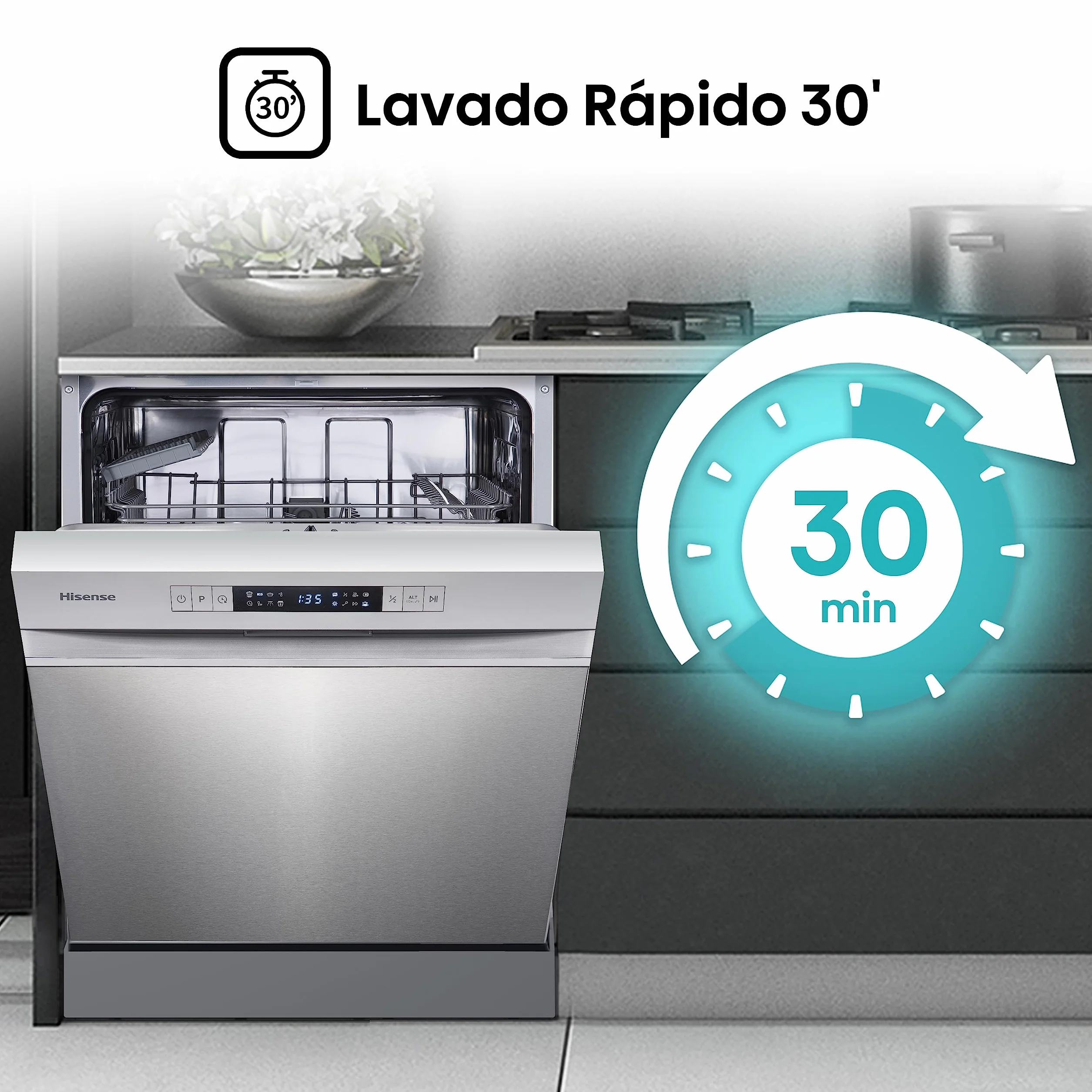 Hisense HS622E10X Lavavajillas 13 servicios 60 cm ECO Inox