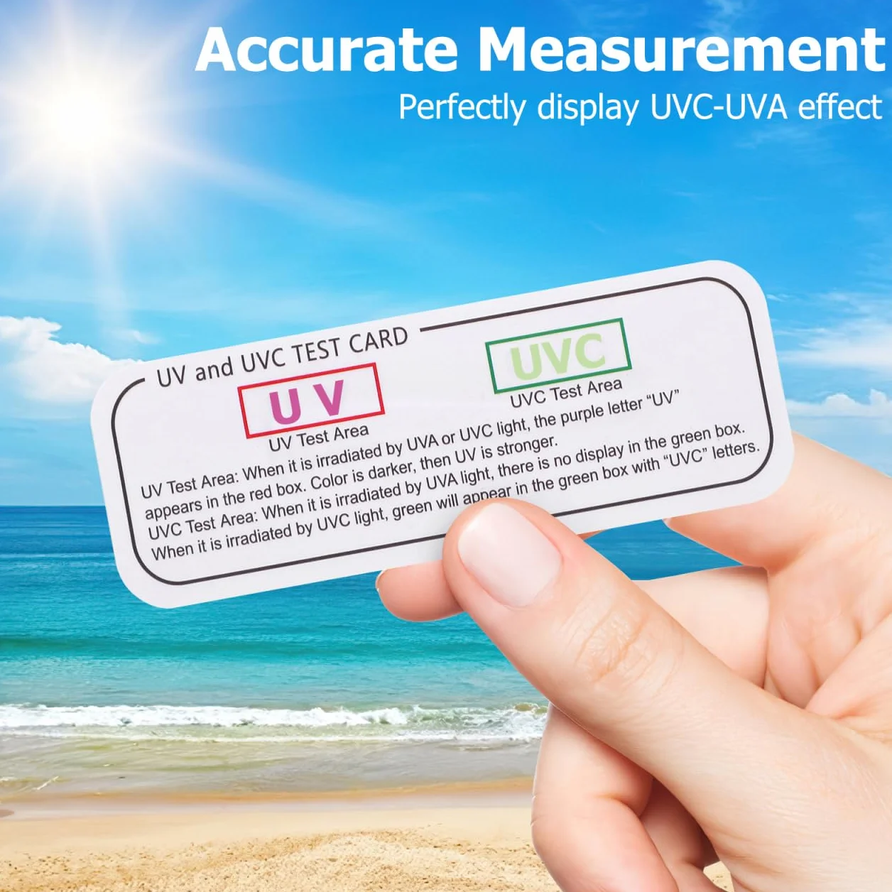 Cabilock 25 Tarjetas De Prueba UV UVC-UVA Indicadores Luz Ultravioleta 2.75x0.98x0.19in