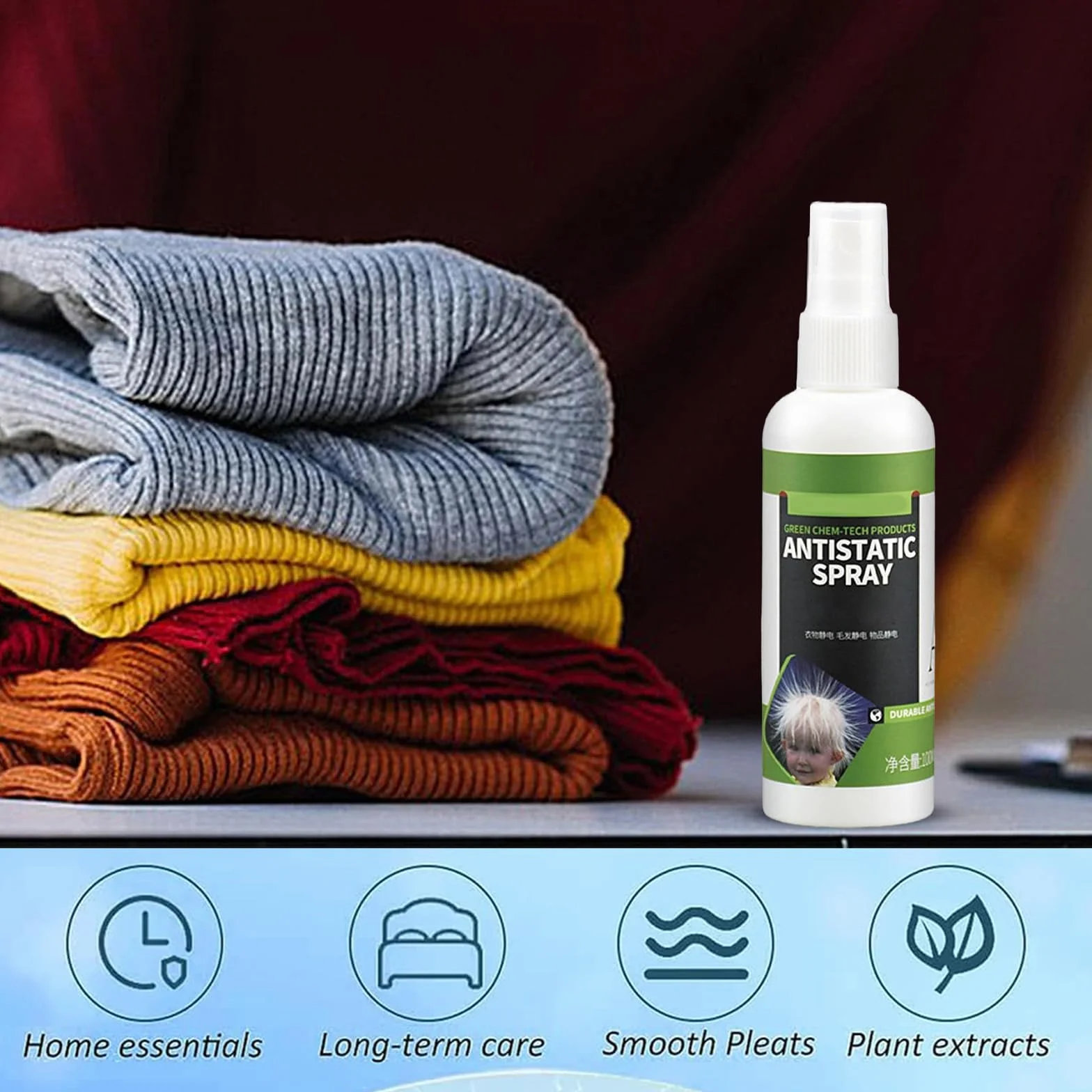 Spray Antiestático Para Ropa 100ml Anti-Static-Spray