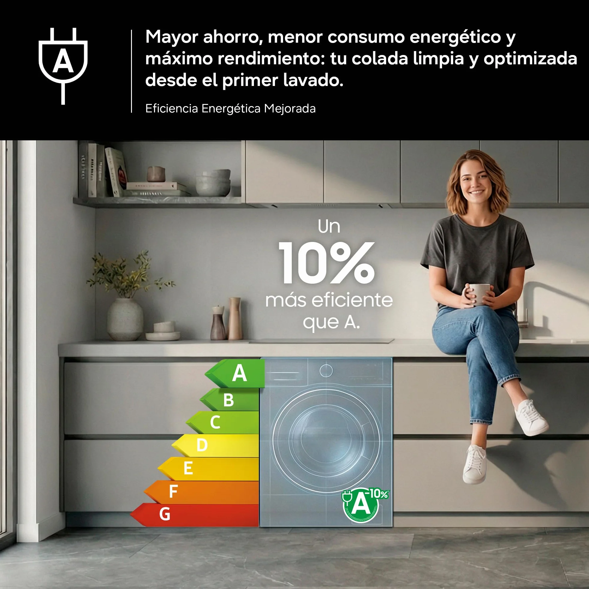 SAMSUNG WW90CGC04DTEEC Lavadora 9KG AI EcoBubble SmartThings Inteligencia Artificial Clase A Blanco