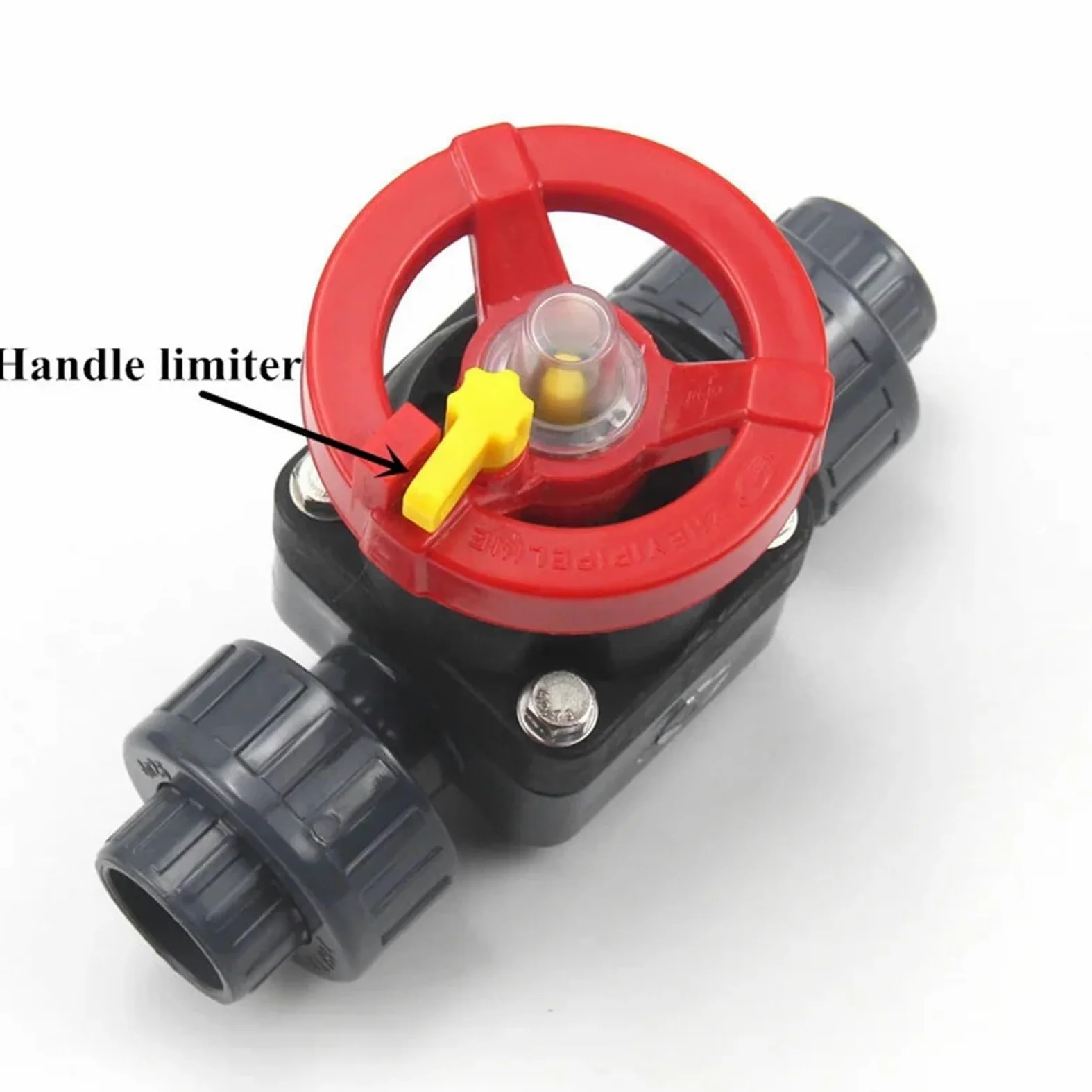 Válvula de diafragma de Doble rotación Conexión Activa de PVC Válvula de Control de Flujo Interruptor de válvula de plástico Resistente a la corrosión(DN 20 X 25mm)