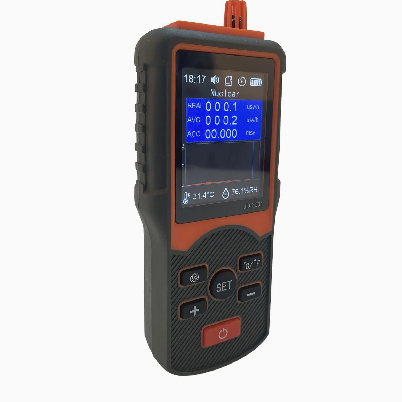 Detector de Radiación Nuclear Contador Geiger con Carcasa de ABS y Batería de 2000 MAh Dosímetro Digital con Medidor EMF Respuesta 3 S para Monitoreo de Construcción Médica Industrial