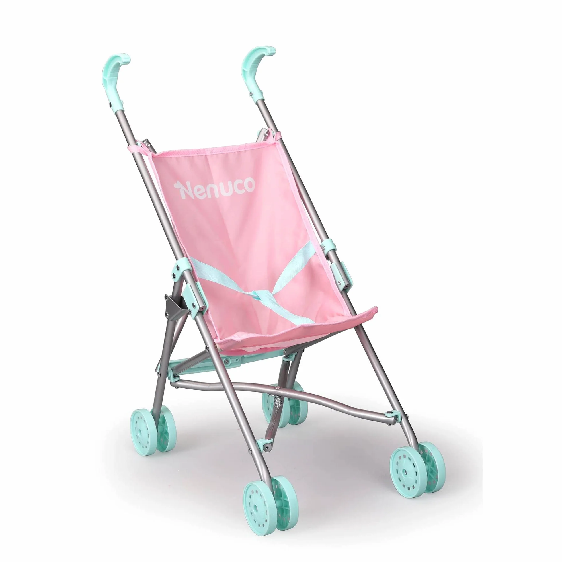 Nenuco Sillita de Metal Carrito de Paseo Juguete Rosa Azul Metálica Plegable 3 años