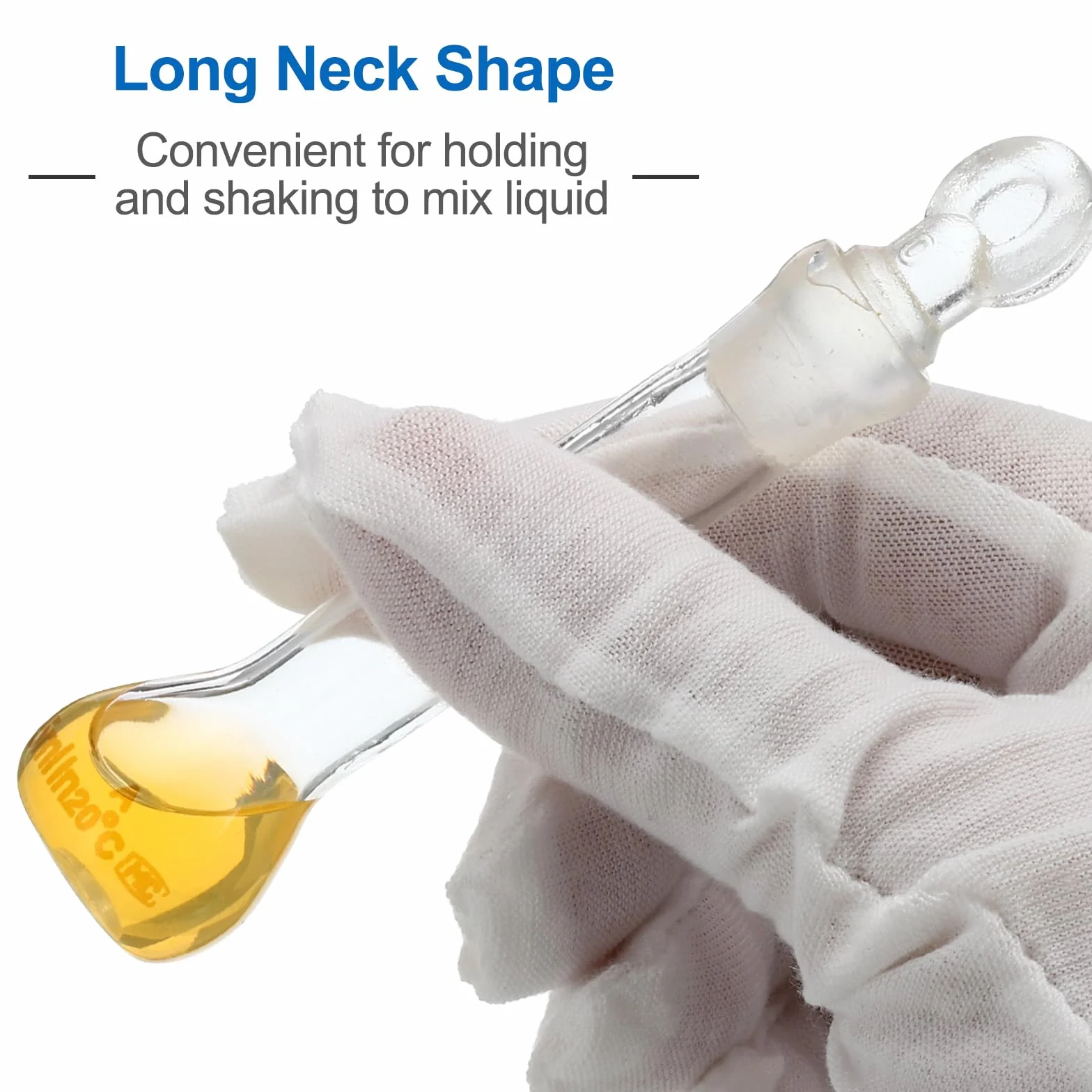 Matraz Volumétrico 5 ml, 10 Unidades Vidrio Borosilicato 3.3 con Tapón, Tolerancia 0.22 ml