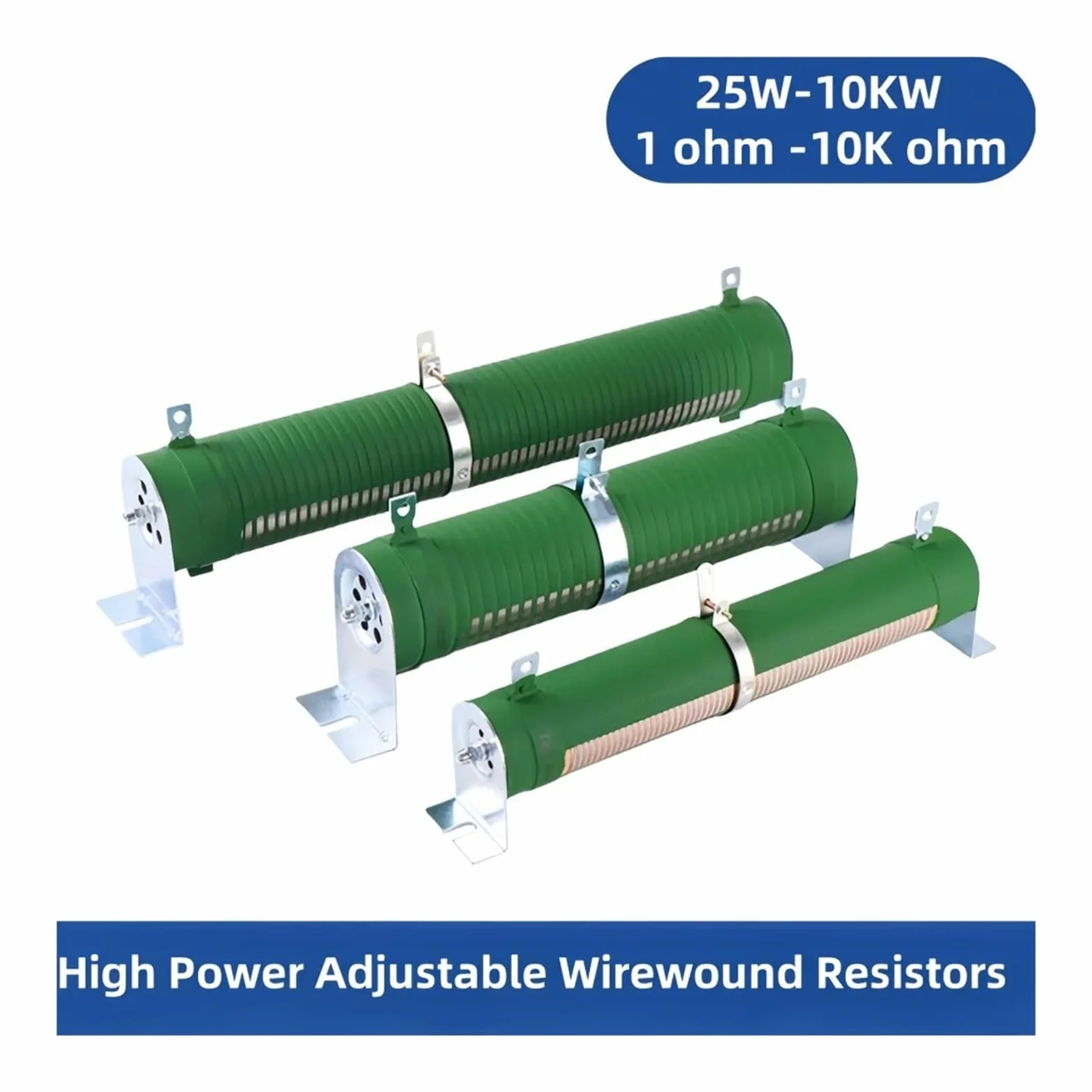 Resistencia bobinada variable ajustable de alta potencia de 25 W a 10 kW, 100 W, 500 W y 1000 W, con reóstato deslizante y carga de freno de 1 R a 10 K, R a 150 R y 500 ohmios.(1500W 1 ohm)
