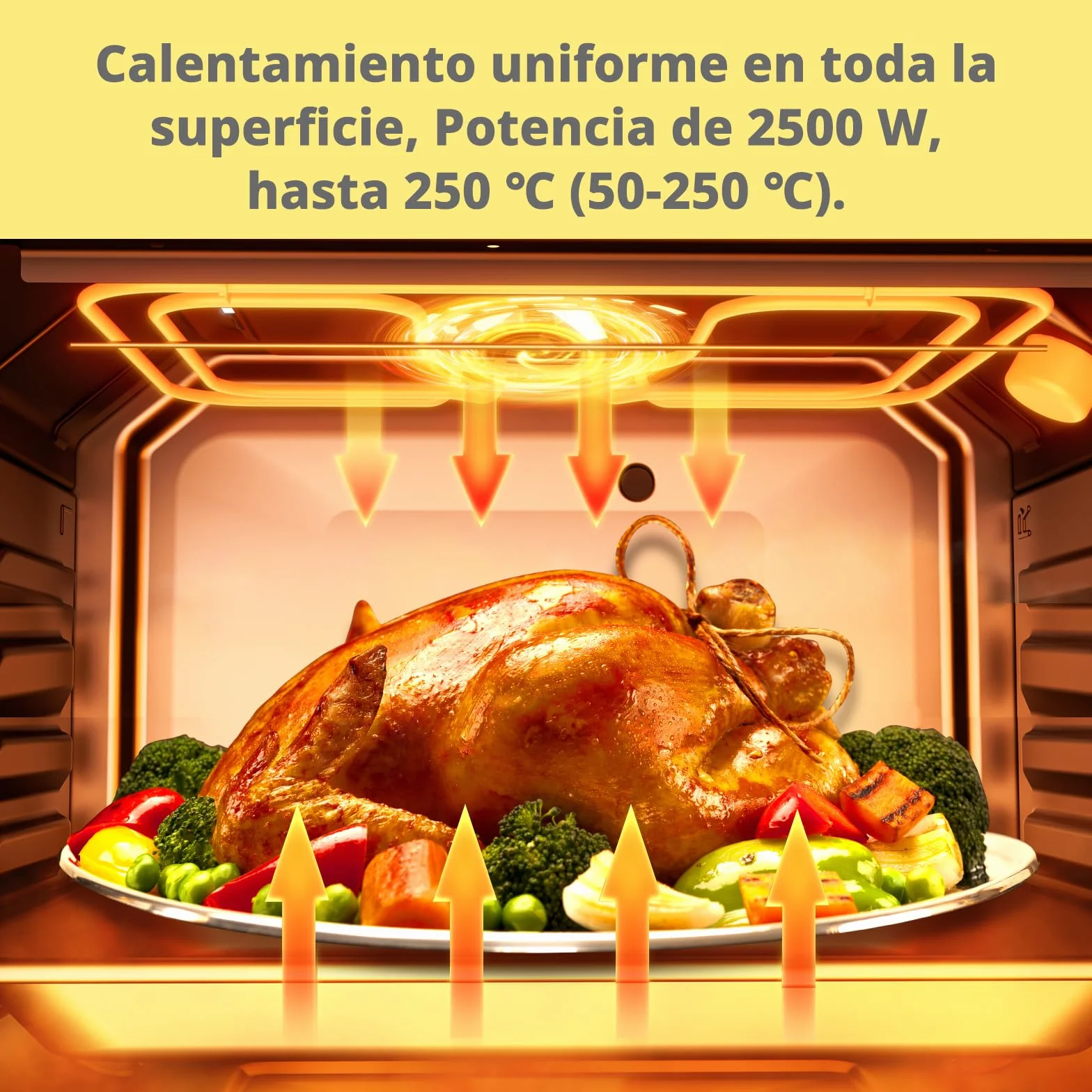 COMFEE' CBO60M80M1-BK Horno empotrable 60 cm 60 litros 8 funciones freidora de aire cocción multifase puerta extraíble limpieza vapor negro