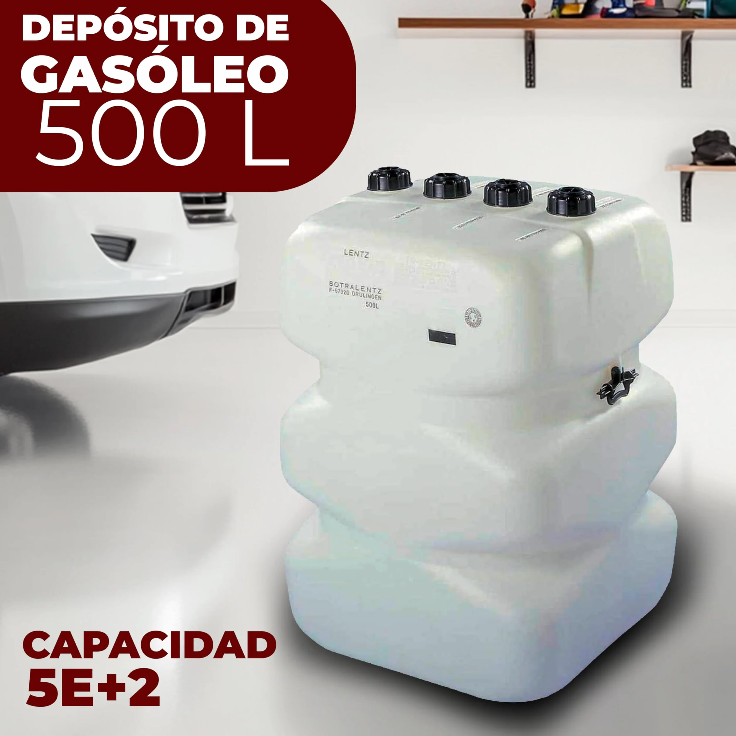 depósito de gasóleo de 500 litros - tanque de gasóleo homologado, polietileno de alta densidad, resistente a la corrosión,apto para uso industrial y doméstico
