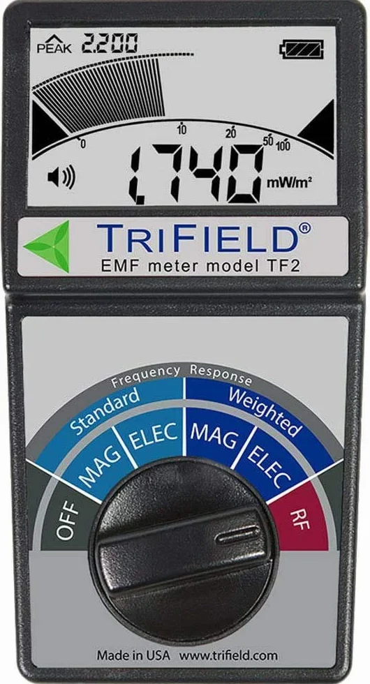 Trifield EMF Meter Modelo TF2 con bolsa suave negra