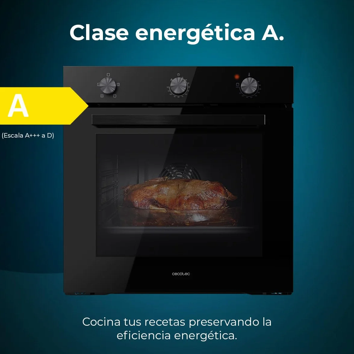 Cecotec Horno Integrable Convencional Bolero Hexa C136000 2800W 77L Steam Assist Triple Glass