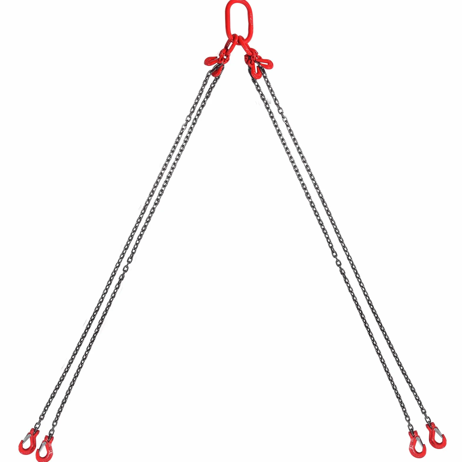VEVOR Eslinga de Cadena de Elevación 4 Cadenas 6mm x 150cm 2993 kg G80 Ganchos Ajustadores