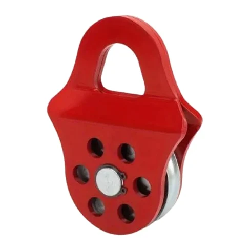 Polea de cabrestante de bloque de bloqueo de 6 toneladas, accesorio industrial para cable sintético/acero, polea roja para aparejos y elevación
