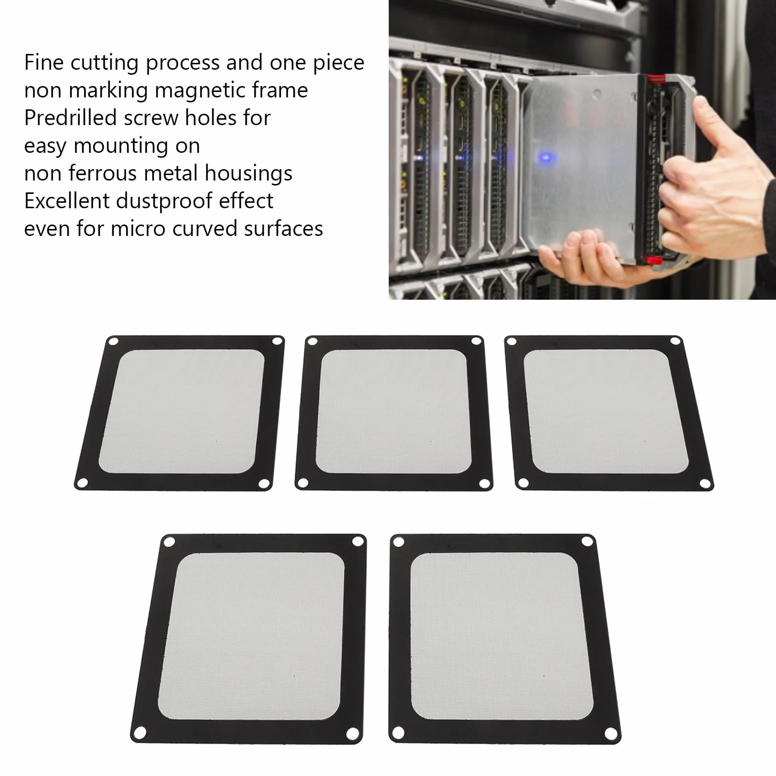 Elprico Filtro de Malla Antipolvo Magnético para PC 90x90mm