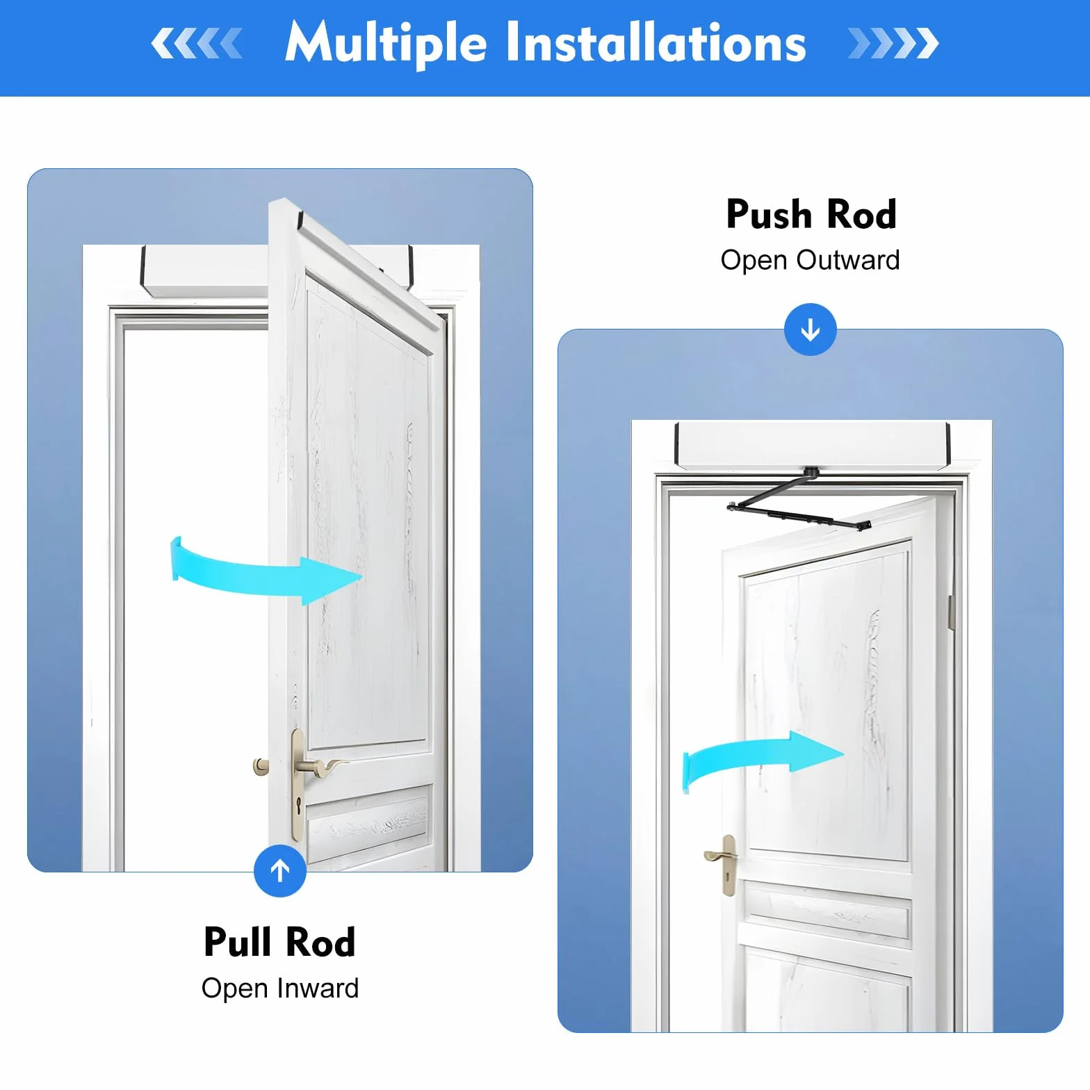 Abridor automático de puerta batiente, Abridor de puerta eléctrico Cerrador de puerta con mandos a distancia, Modo manual/automático, Abridor de puerta eléctrico para oficinas, hospitales, bancos