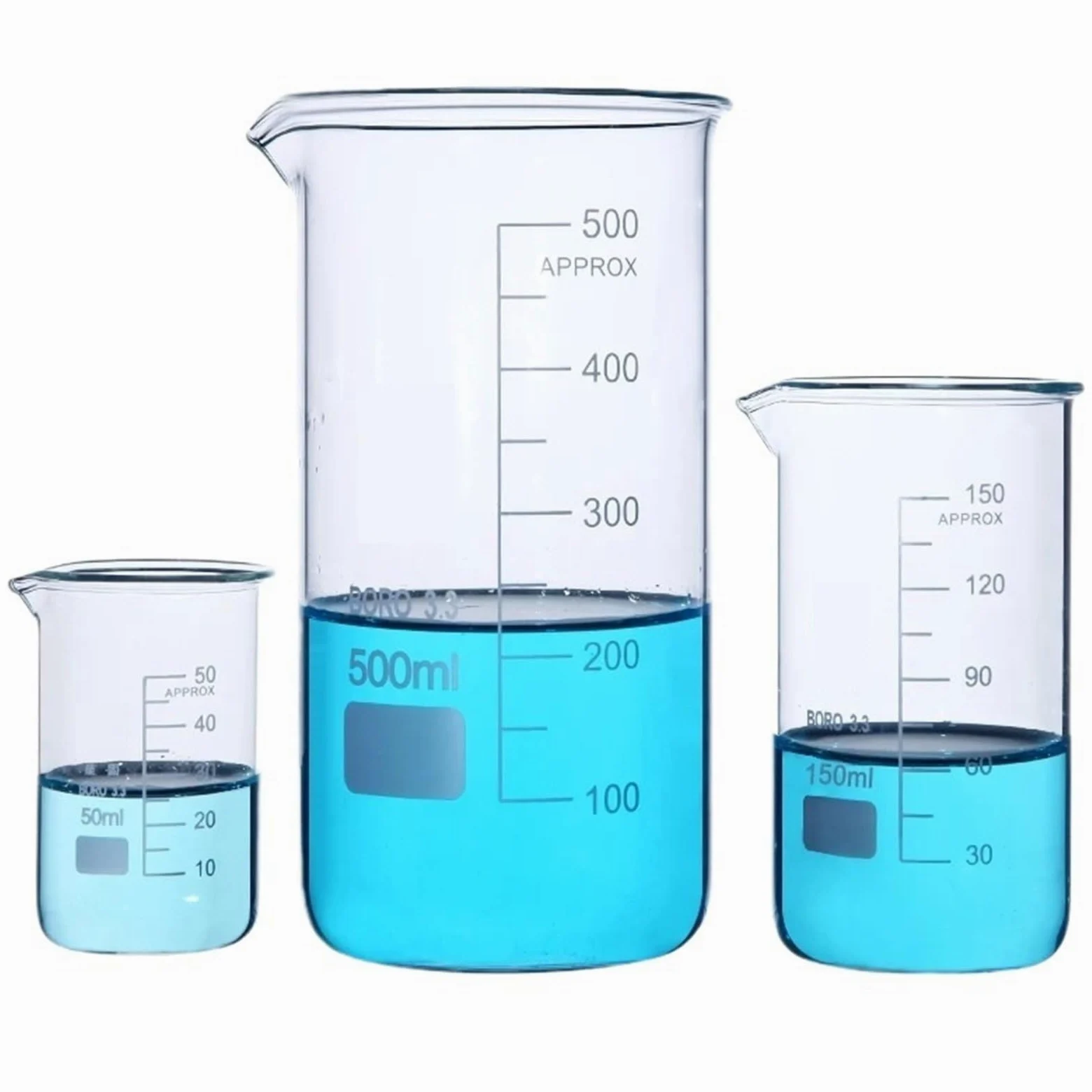 Matraz Erlenmeyer Erlenmeyer Graduado, Vaso de precipitados Graduado de Vidrio de borosilicato de Alto Contenido en Laboratorio(600mL 2pcs)