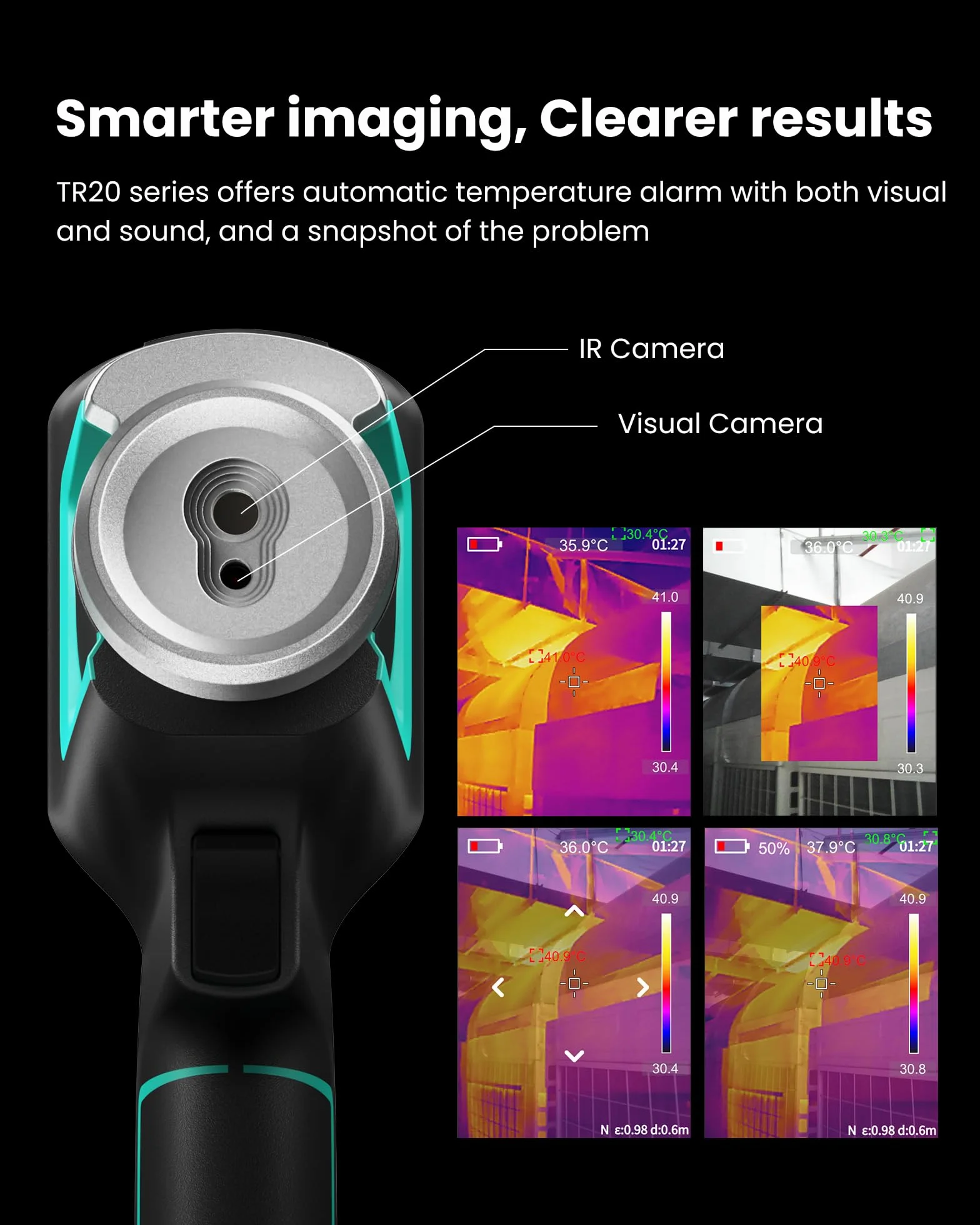 MILESEEY Cámara Térmica Portátil, TR20 PRO Cámara termográfica con Resolución IR 320x240, 50 Hz Frecuencia Refresco, NETD ≤ 40 mk, Cámara Dual Termográfica Portátil, Análisis por Software PC