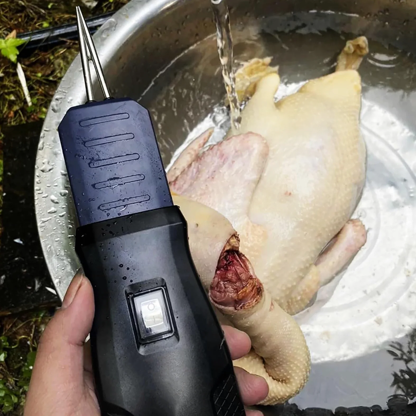 Máquina eléctrica para desplumar pollos, herramienta portátil de extracción de plumas para aves de corral, ideal para pollos, patos, gansos, pavos