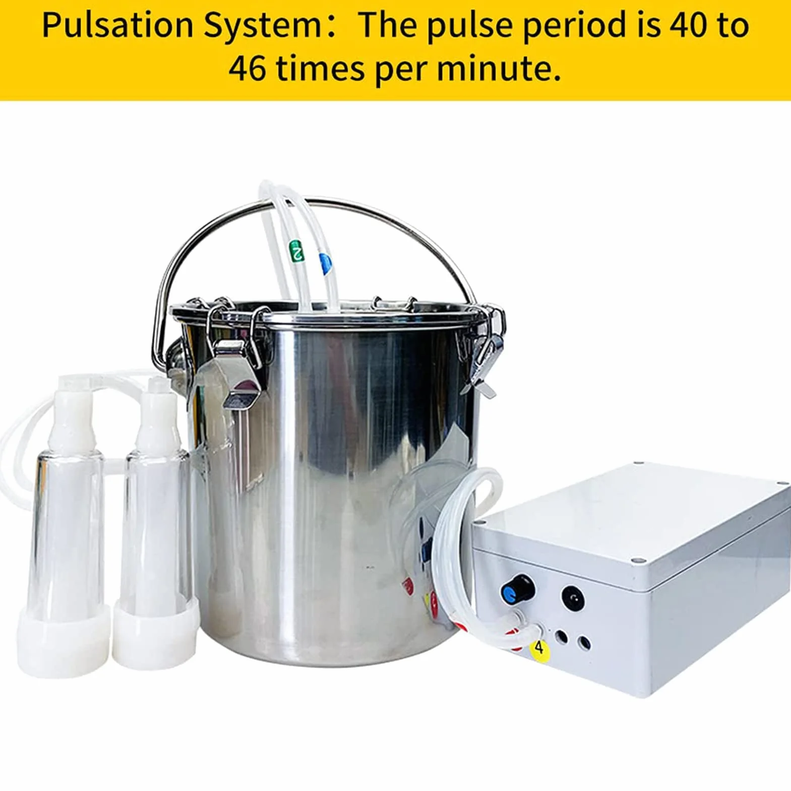 Máquina de Ordeño Eléctrica a Pulsos 3L/5L/10L, Ordeñadora Portátil para Cabras y Vacas, Ordeñadora Recargable, Máquina de Ordeño Automática, Equipo de Ordeño para Pequeñas Granjas,Sheep,5L