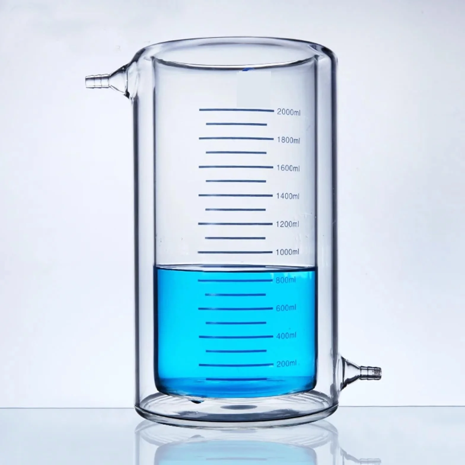 Equipo de laboratorio fotocatalítico, vaso de precipitados con camisa de vidrio resistente al calor de doble capa gruesa 500ml