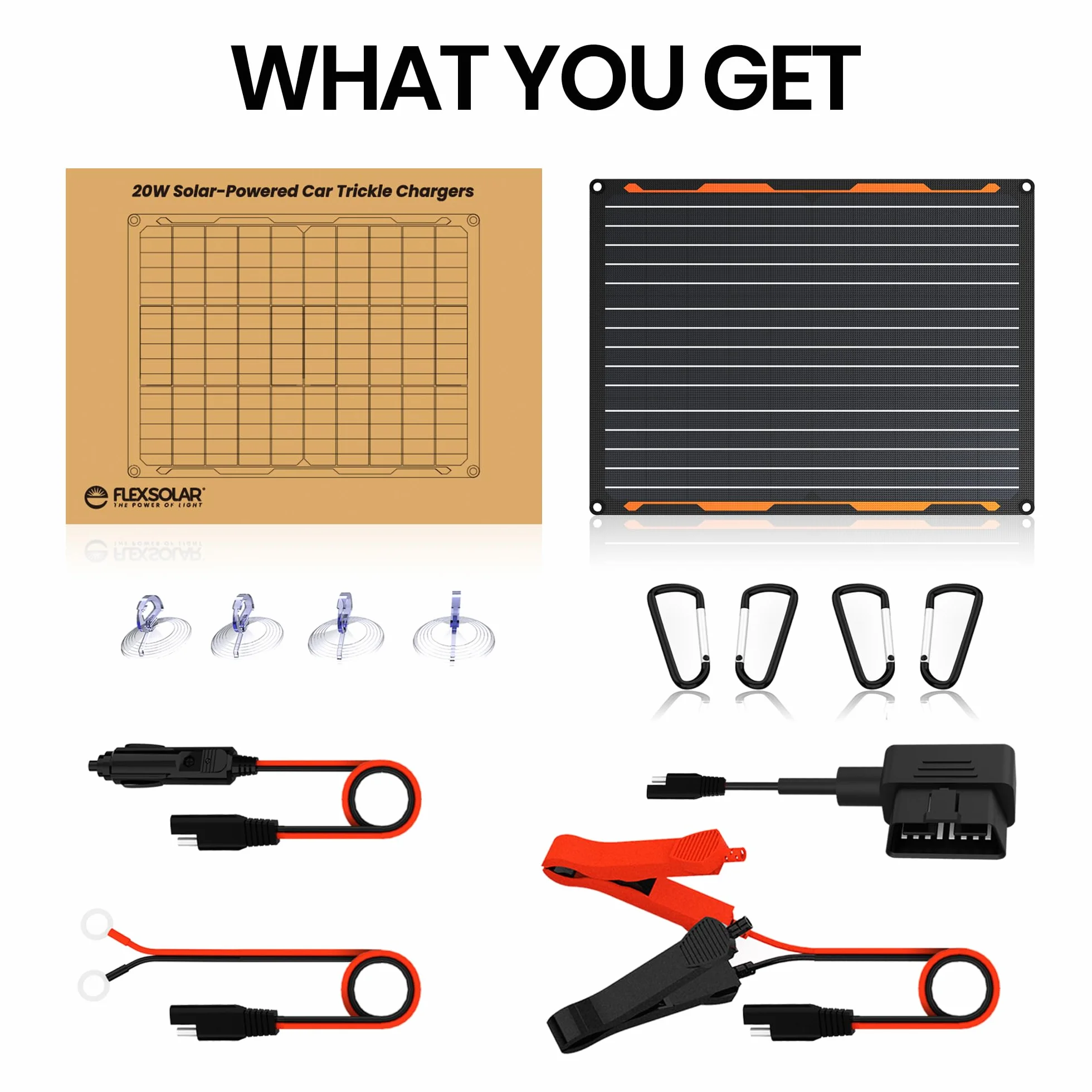Cargador de baterías solares 12V 20W IP67 impermeable con cable SAE para automóviles barcos motocicletas