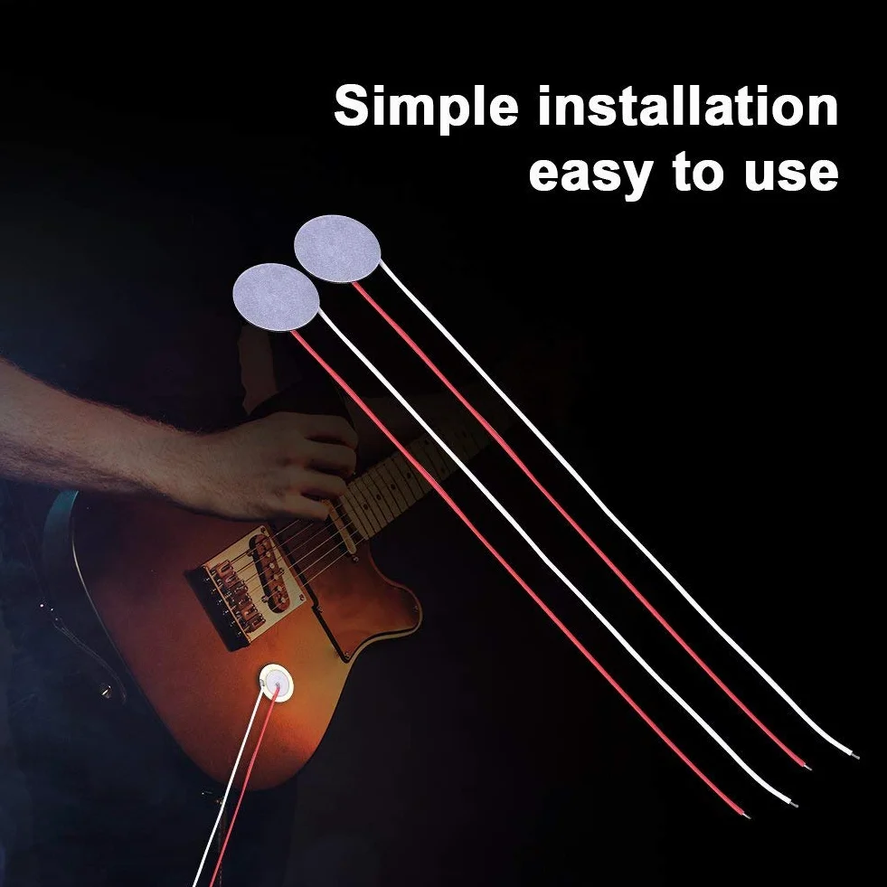 Alomejor Disco Piezoeléctrico CE Alta Sensibilidad con Captador de Cable Transductor Micrófono Disparador Timbre(18pcs)