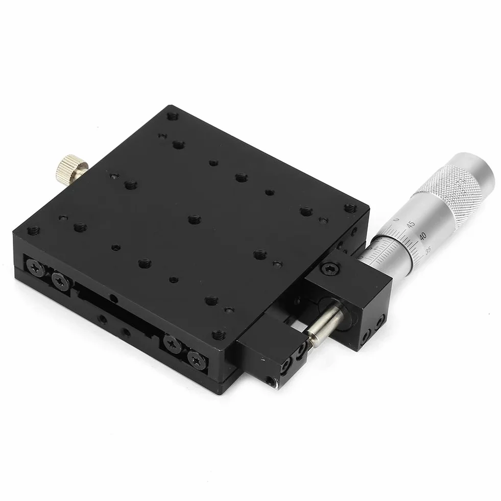 SEMX80-AS Etapas lineales de precisión rodillos cruzados 80x80 mm Micrómetro Manual Ajuste fino