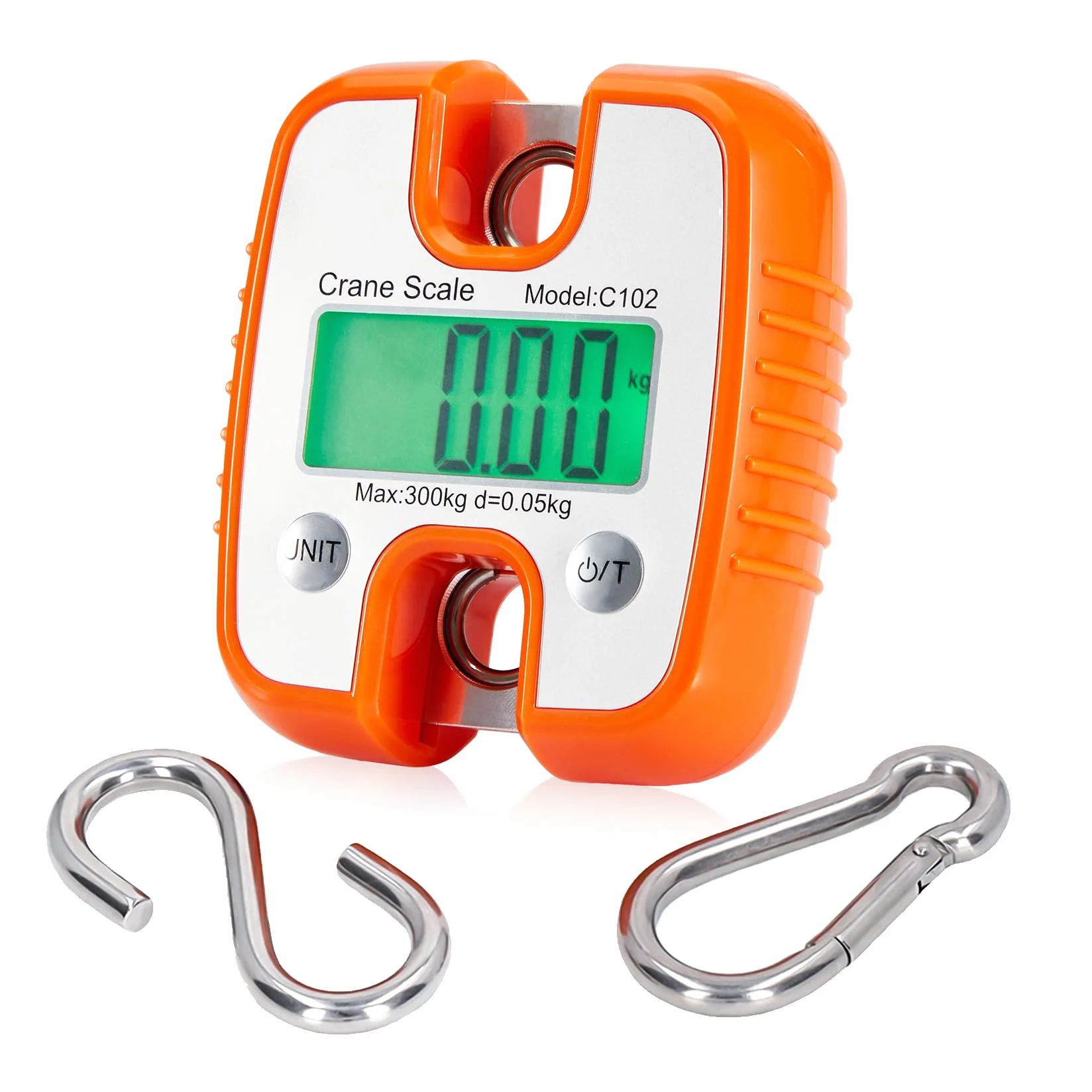 CarBole Báscula de Grúa Digital de 300KG/660lb,Báscula Portátil de Elevación con Pantalla LCD y Gancho Robusto,para Usos Industriales