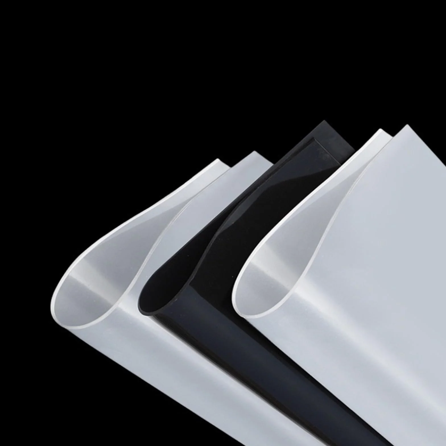 lámina de caucho de silicona, Película de goma silicona negra y transparente 500x500mm 500x1000mm 0,1-3mm resistente a los rayos UV 1 ud(Black,500x1000x1mm)