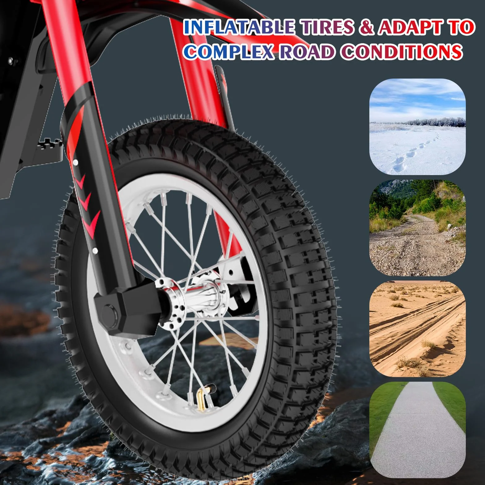 EVERCROSS EV12M Motocicleta Eléctrica Niños 300W 3 Velocidades 18km Alcance 12" Neumático Cross 110cm+