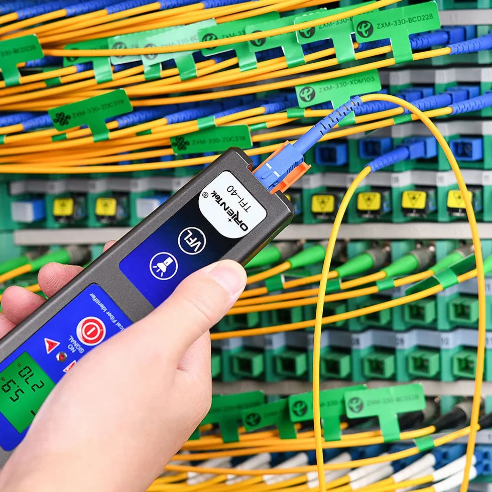 ORIENTEK TFI-40 Identificador de fibra óptica todo en uno, detector de fibra en vivo, identificador de tráfico de fibra OFI