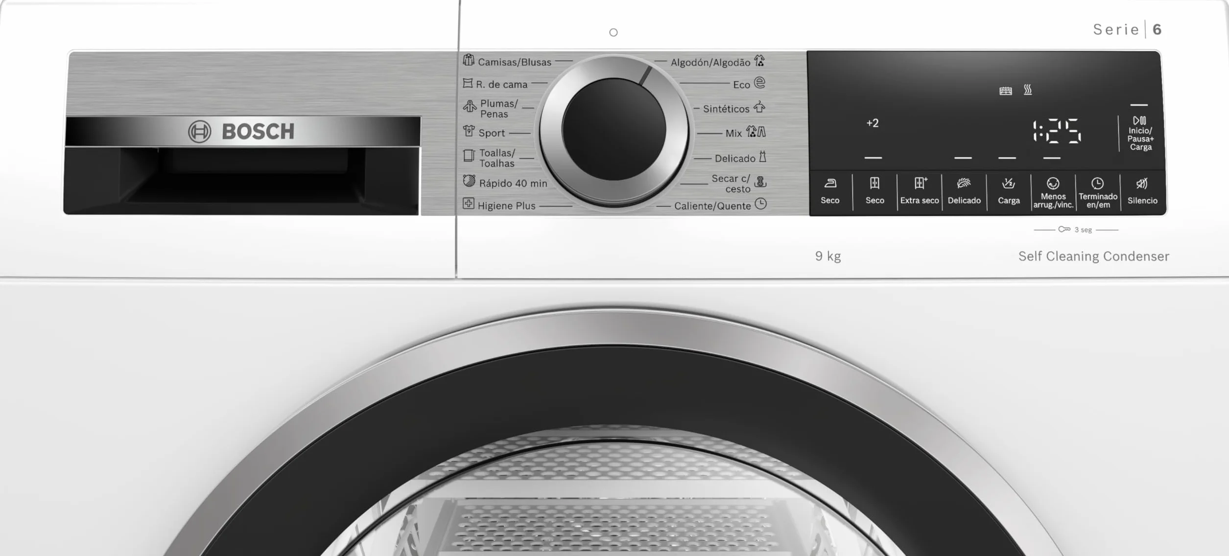 Bosch Serie 6 Secadora con Bomba de Calor 9 kg AutoDry WQG245D1ES Blanco