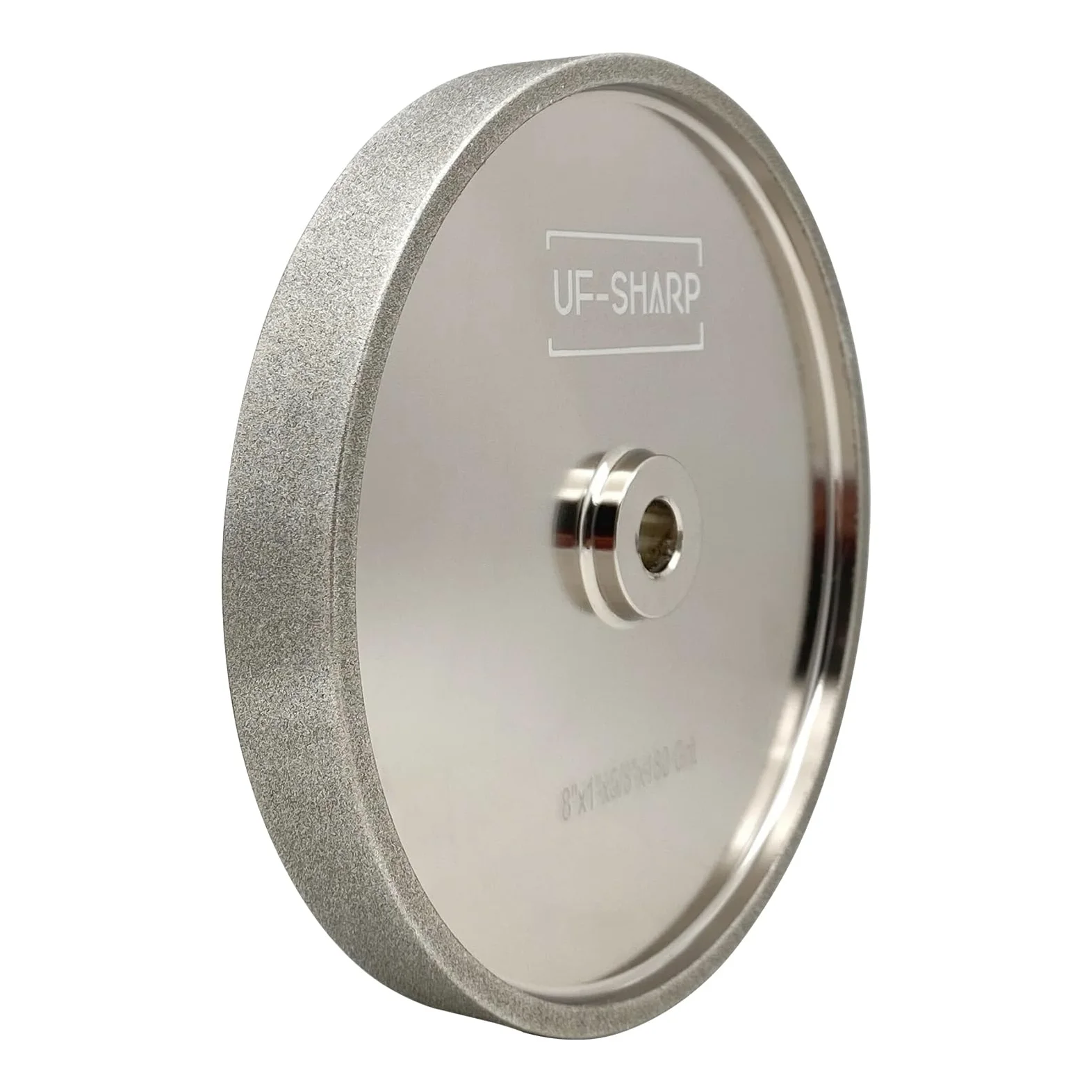 CBN - Muela abrasiva de grano 1000 de 8 pulgadas, 1 pulgada de ancho, eje de 0.63 pulgadas | Sin vibraciones, molienda más fresca, no deformable, no requiere apósito, herramienta de afilado HSS