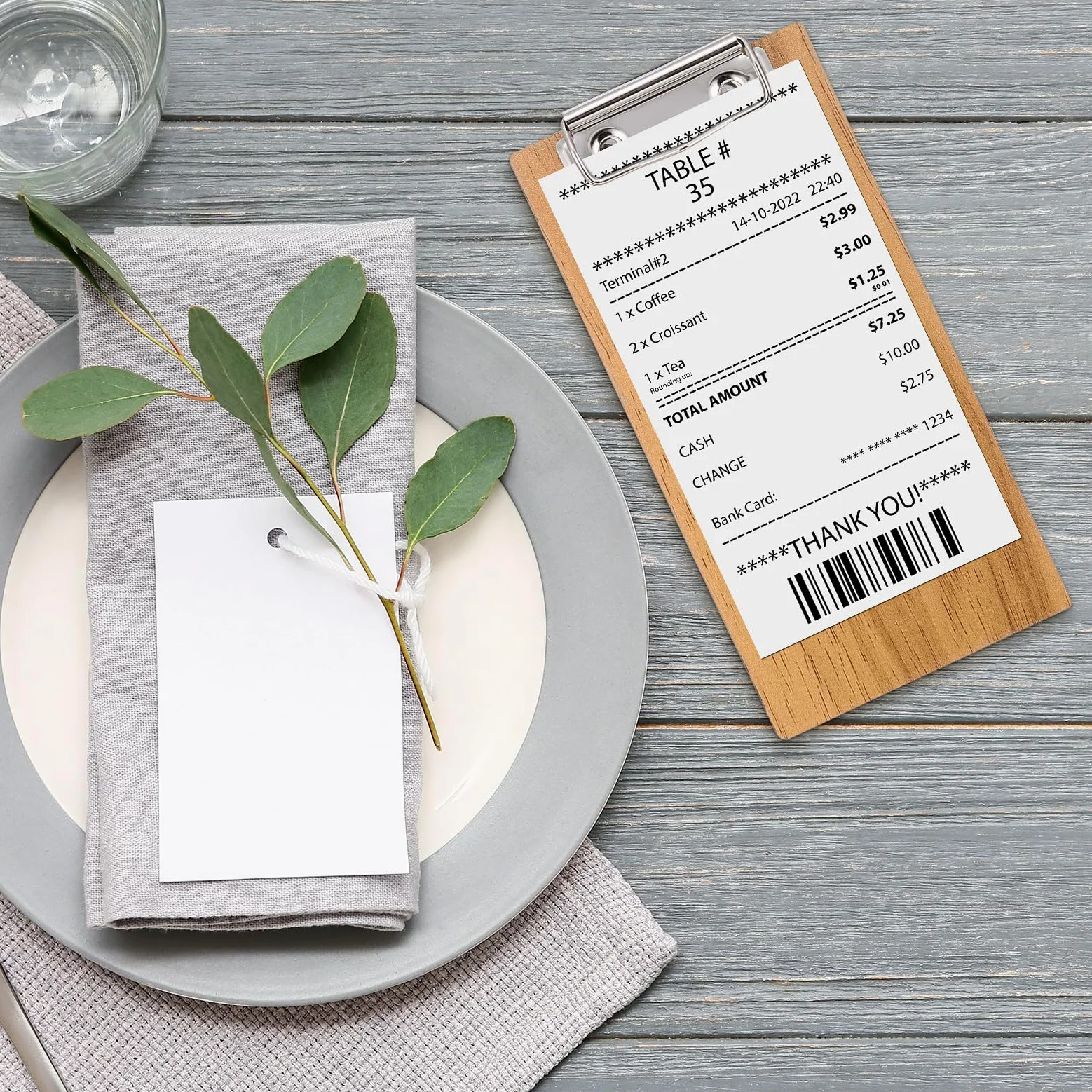 PATIKIL Porta Chequeras para Restaurantes 30 Piezas Mini Portapapeles de Madera para Cheques Mitad de Página Soporte de Menú para Restaurante Camarera Servidor de Cheques Marrón