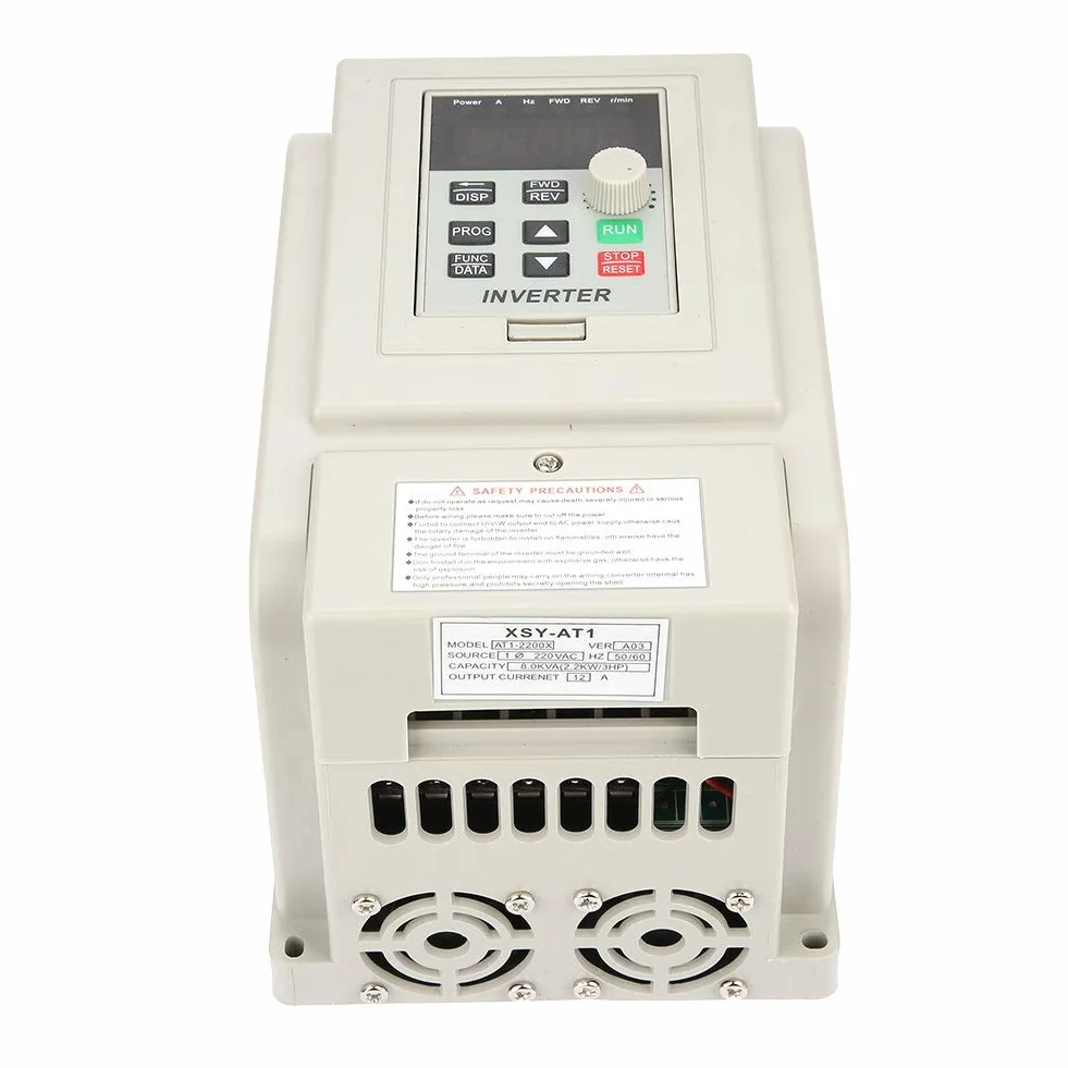 DEWIN Variador de Frecuencia Monofasico,2.2kW 220V AT1 Variador de Frecuencia para Motor Trifásico 2.2kW Motor 220VAC Monofásico,Entrada Monofásica,Salida Trifásica