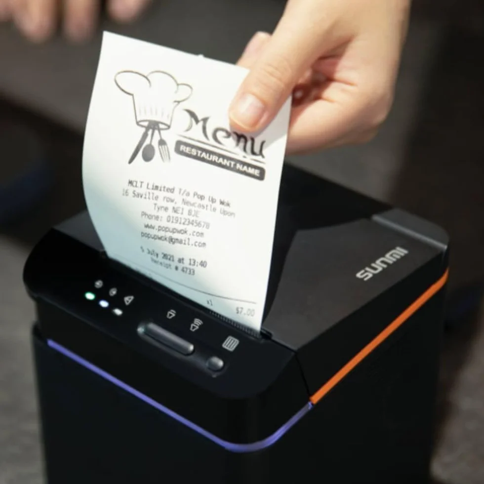 SUNMI Cloud Printer - Impresora Tickets 80mm - Papel Térmico 80 mm - Impresora Termica sin Tinta - Corte Automático - Conexión USB, RJ11, Wifi y Bluetooth - Velocidad de Impresión 250 mm/s