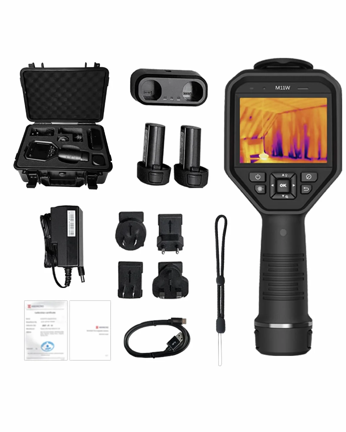 HIKMICRO M11W Cámara Termográfica, SuperIR 384×288 (192×144 nativo), 25 Hz, 8 MP Visual, Pantalla Táctil 3,5", Puntero Láser, Wi-Fi, 2 Baterías 12H