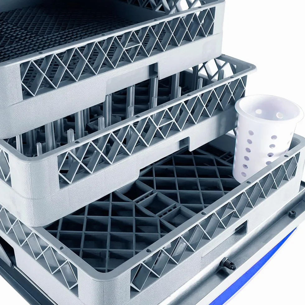 Cleiton® Lavavajillas Industrial Hosteleria | 50x50 | 2 Programas de lavado | 2730W | Lavado en 2 minutos | 565x665x835 mm | Con Bombas de Abrillantador Detergente y Desagüe