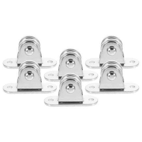 Juego de 6 bloques de polea de acero inoxidable pesado con rodamientos, sistema de polea de cuerda de alambre industrial para remolque de elevación y manipulación de materiales, kits de bricolaje