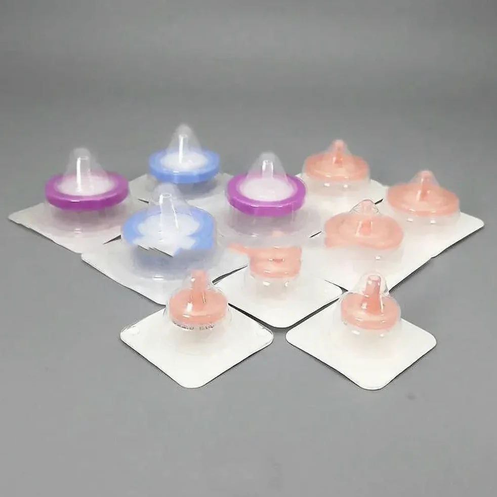 Cristalería de Laboratorio Lote de 50 unidades de membranas de nailon/PES/PTFE con apertura de 0,22 um/0,45 um y filtros de 13/25/33 mm.(25mm 0.45um Nylon)