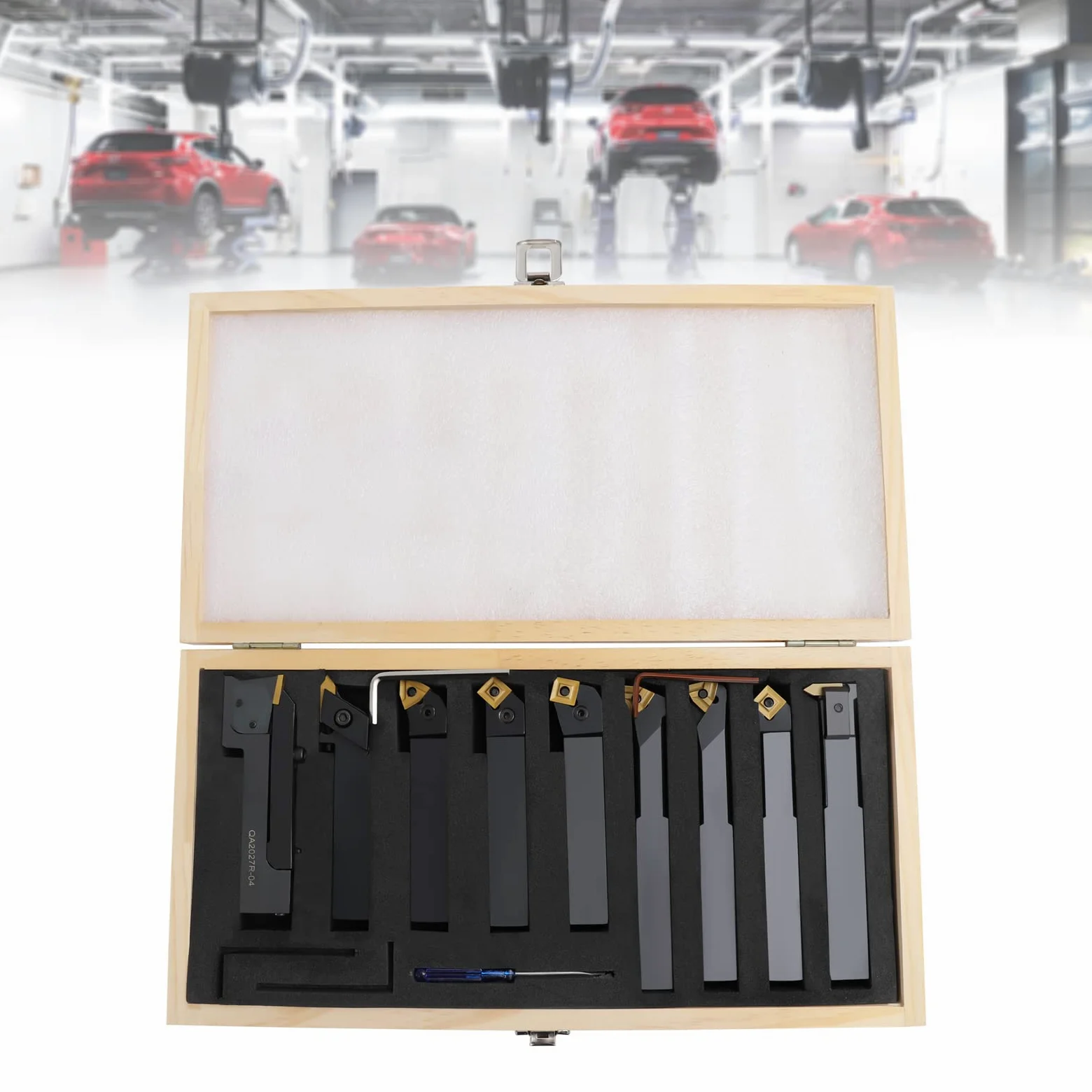 Juego de herramientas giratorias, caja de herramientas de acero, herramienta de corte de metal para un desbaste y roscado precisos, incluye insertos de carburo, para torneado profesional y metalurgia